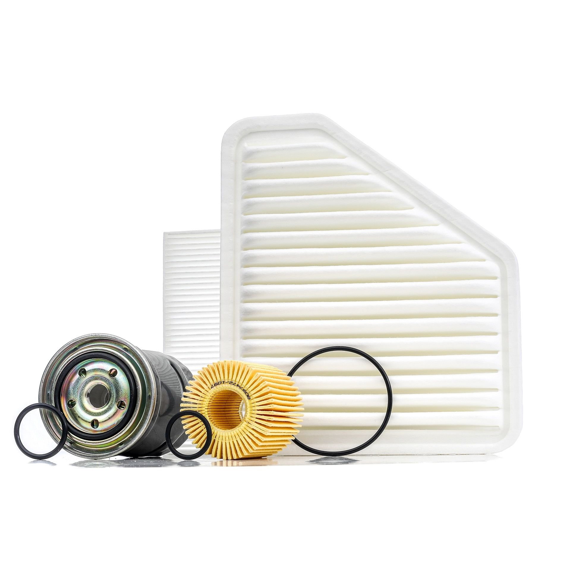 RIDEX 4682P0023 Service kit Pollen Filter, Filter Insert, Spin-on Filter, with air filter, without oil drain plug, Multi-piece