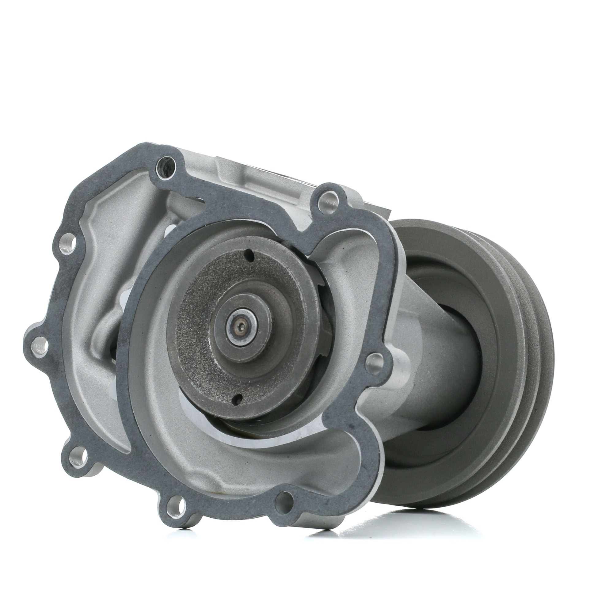 RIDEX 1260W0390 Water pump Number of Teeth: 2, Cast Aluminium, with double pulley, with gaskets/seals, Metal, for v-belt use