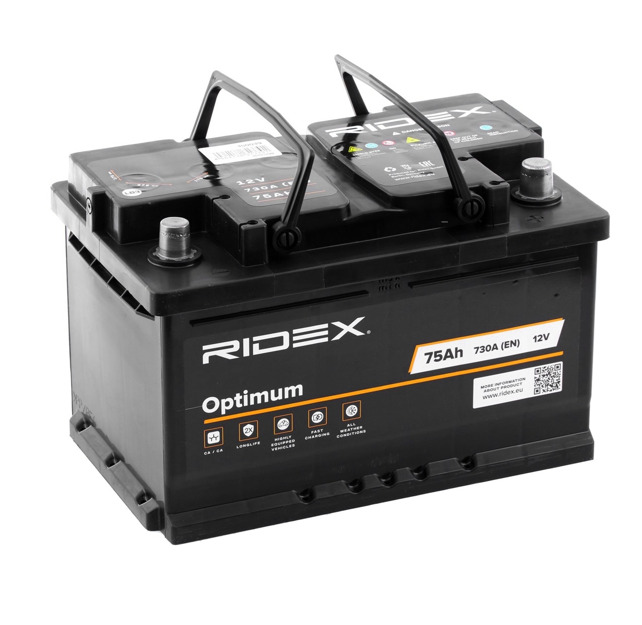 1S0039 RIDEX 12V 75Ah 730A B13 Bleiakkumulator, mit Handgriffen, ohne Füllstandanzeige Kälteprüfstrom EN: 730A, Spannung: 12V Starterbatterie 1S0039 günstig kaufen