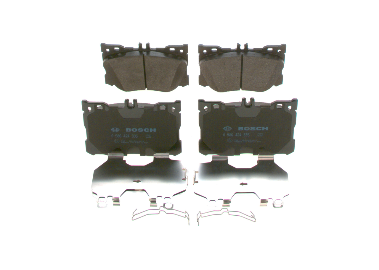 BOSCH Disc brake pads rear and front MERCEDES-BENZ C-Class Saloon (W205) new 0 986 424 335