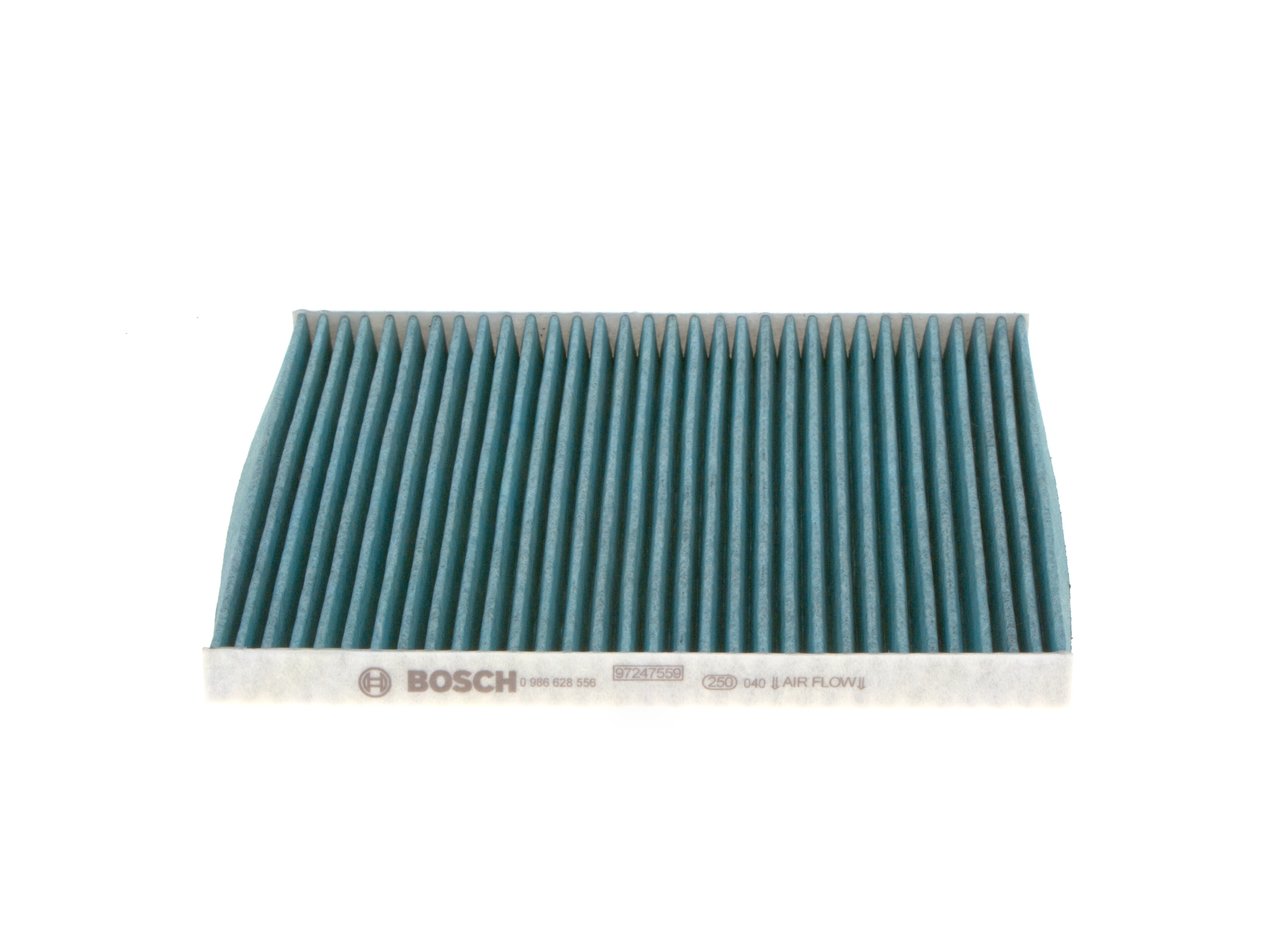 A 8556 BOSCH Activated Carbon Filter, with anti-allergic effect, with antibacterial action, Particulate filter (PM 2.5), 225 mm x 202,5 mm x 17 mm Width: 202,5mm, Height: 17mm, Length: 225mm Cabin filter 0 986 628 556 buy