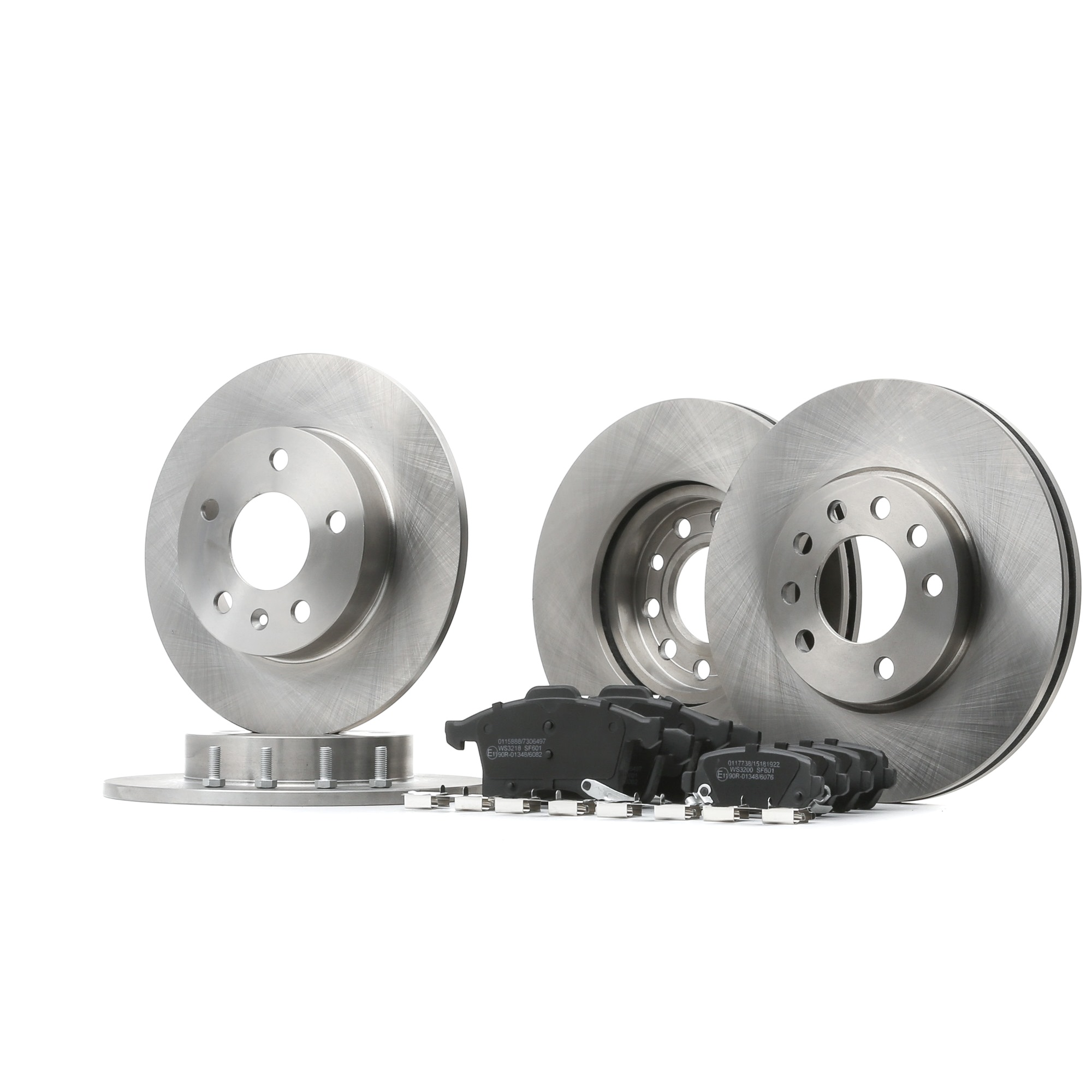 STARK SKBK-10990445 Brake discs and pads set Front Axle, Rear Axle, Vented, solid, without integrated wear warning contact, with acoustic wear warning