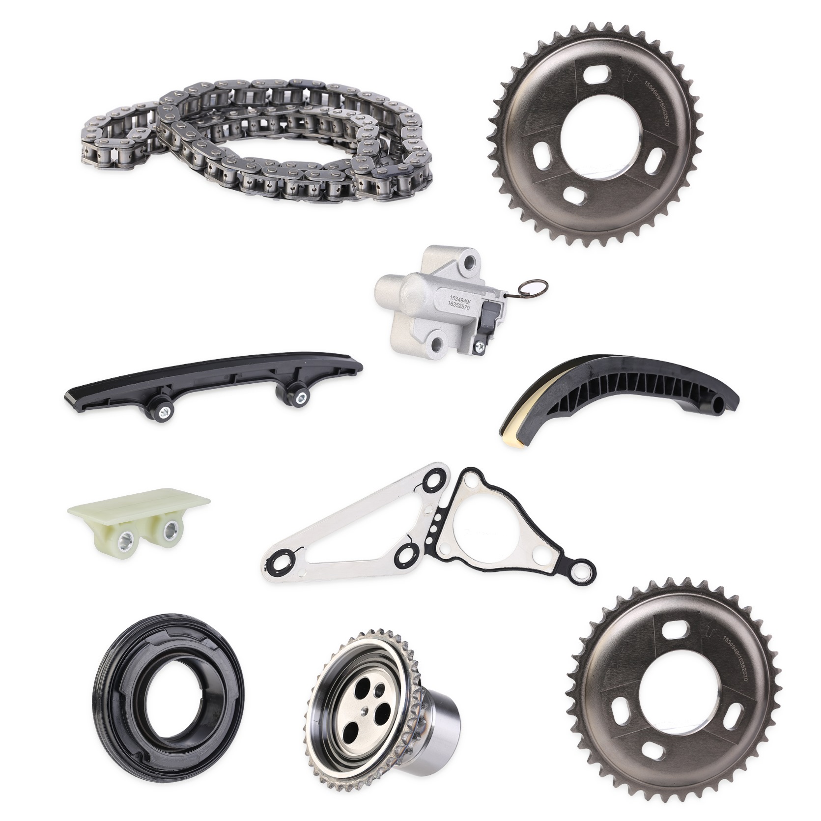 RIDEX 1389T2552 Timing chain kit with gaskets/seals, with gear, Simplex, Bolt Chain