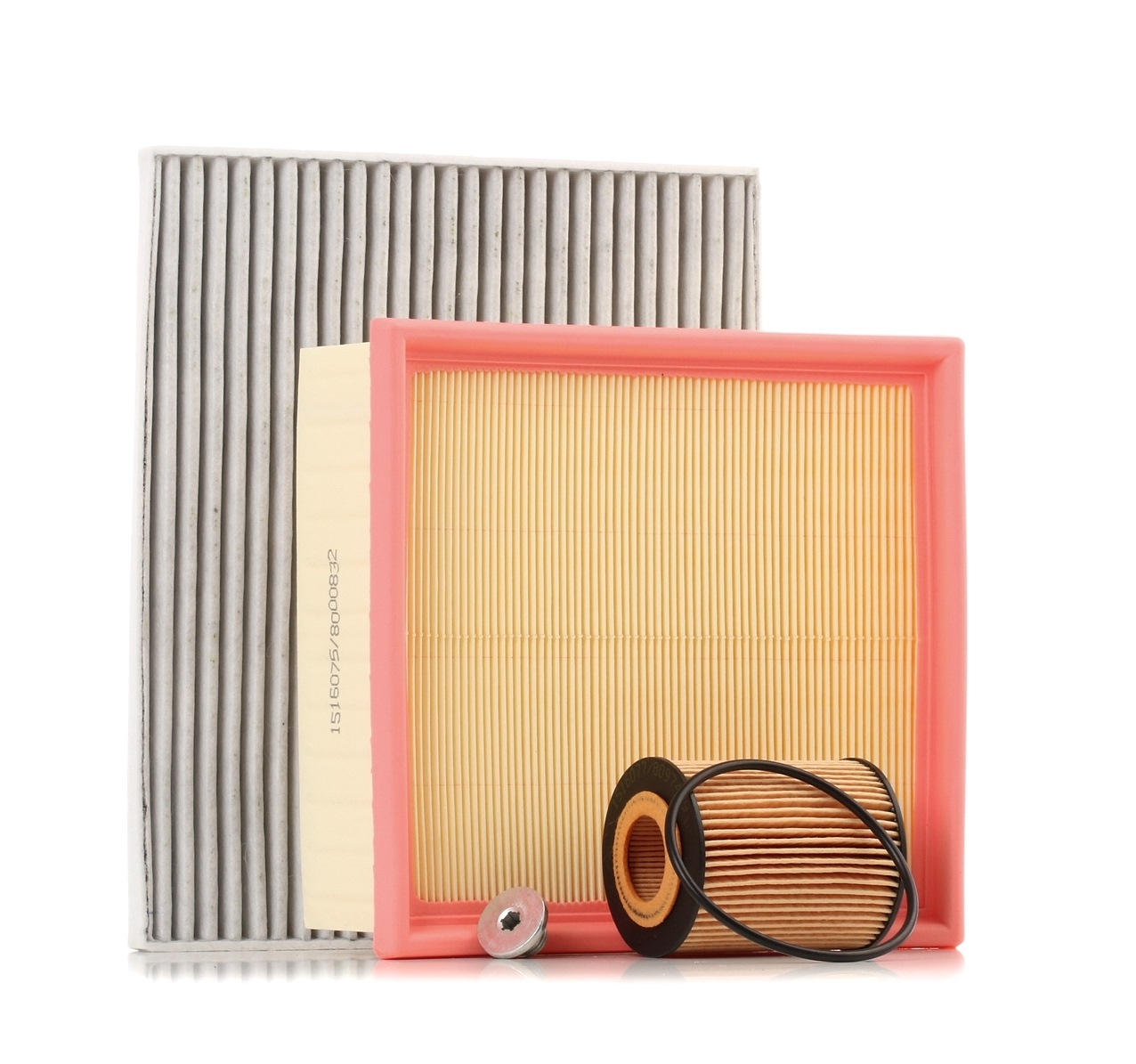 RIDEX 4055F0227 Filterset mit Luftfilter, mit Ölablassschraube, Aktivkohlefilter, Filtereinsatz, vierteilig
