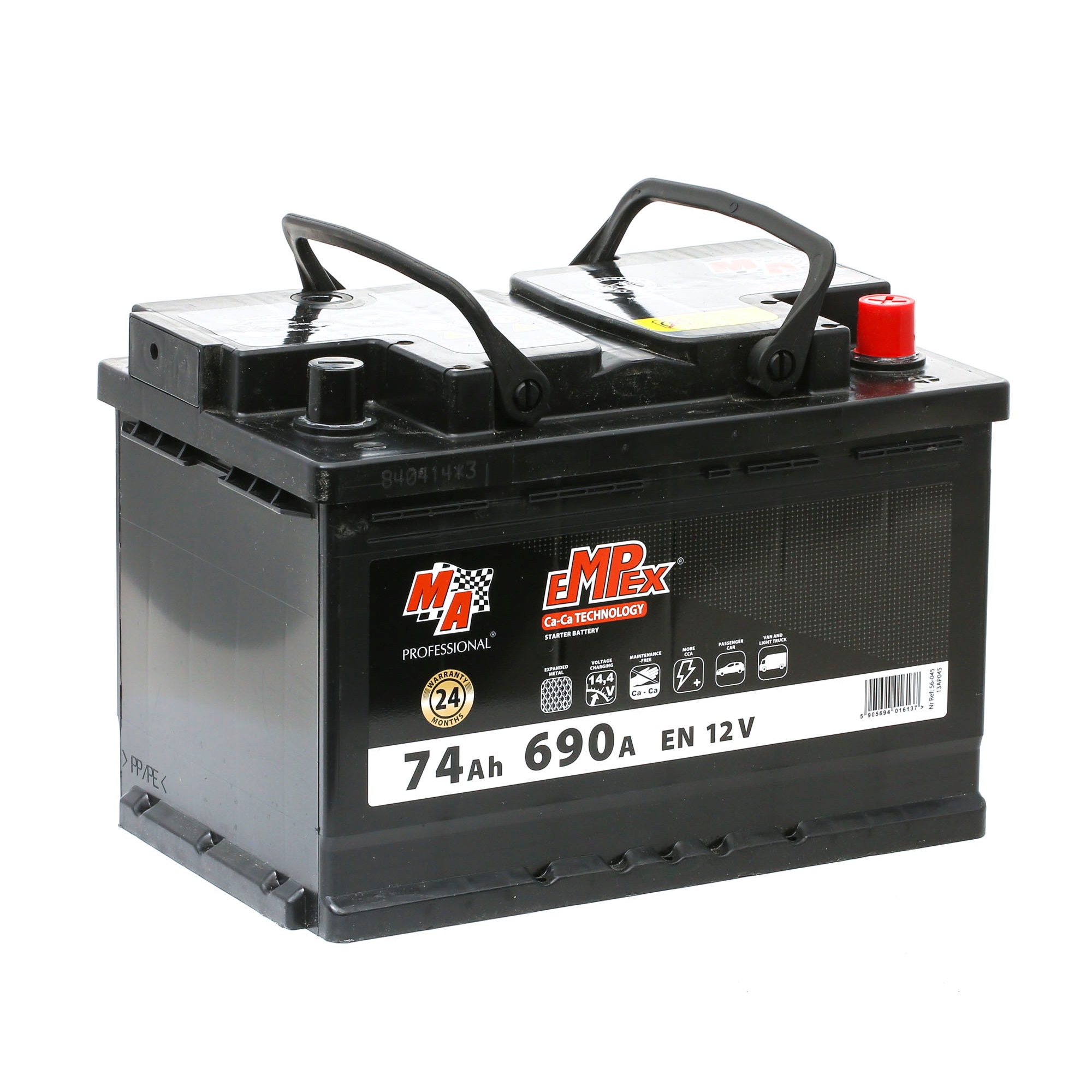 EMPEX 56-045 Batteria 12V 74Ah 680A B13 Accumulatore piombo-acido