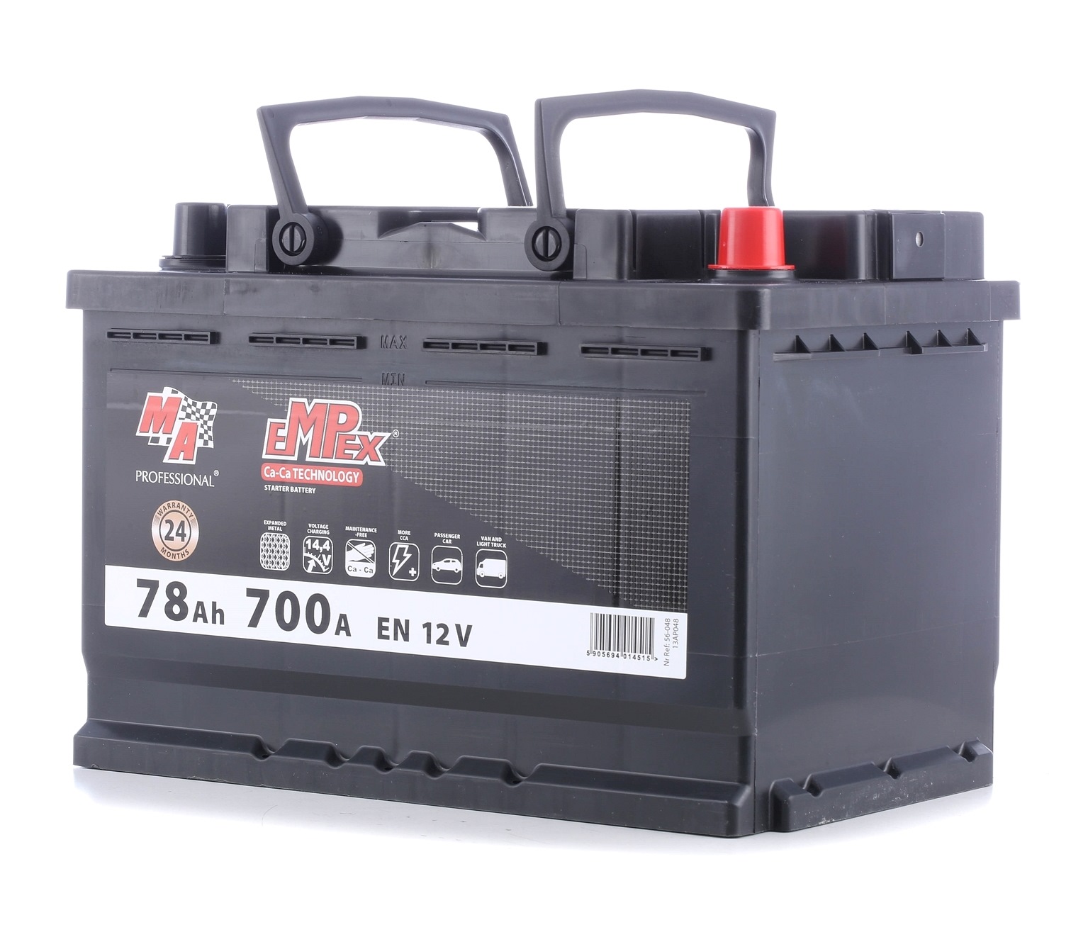 EMPEX 56-048 Autobatterie 12V 77Ah 780A B13 Bleiakkumulator