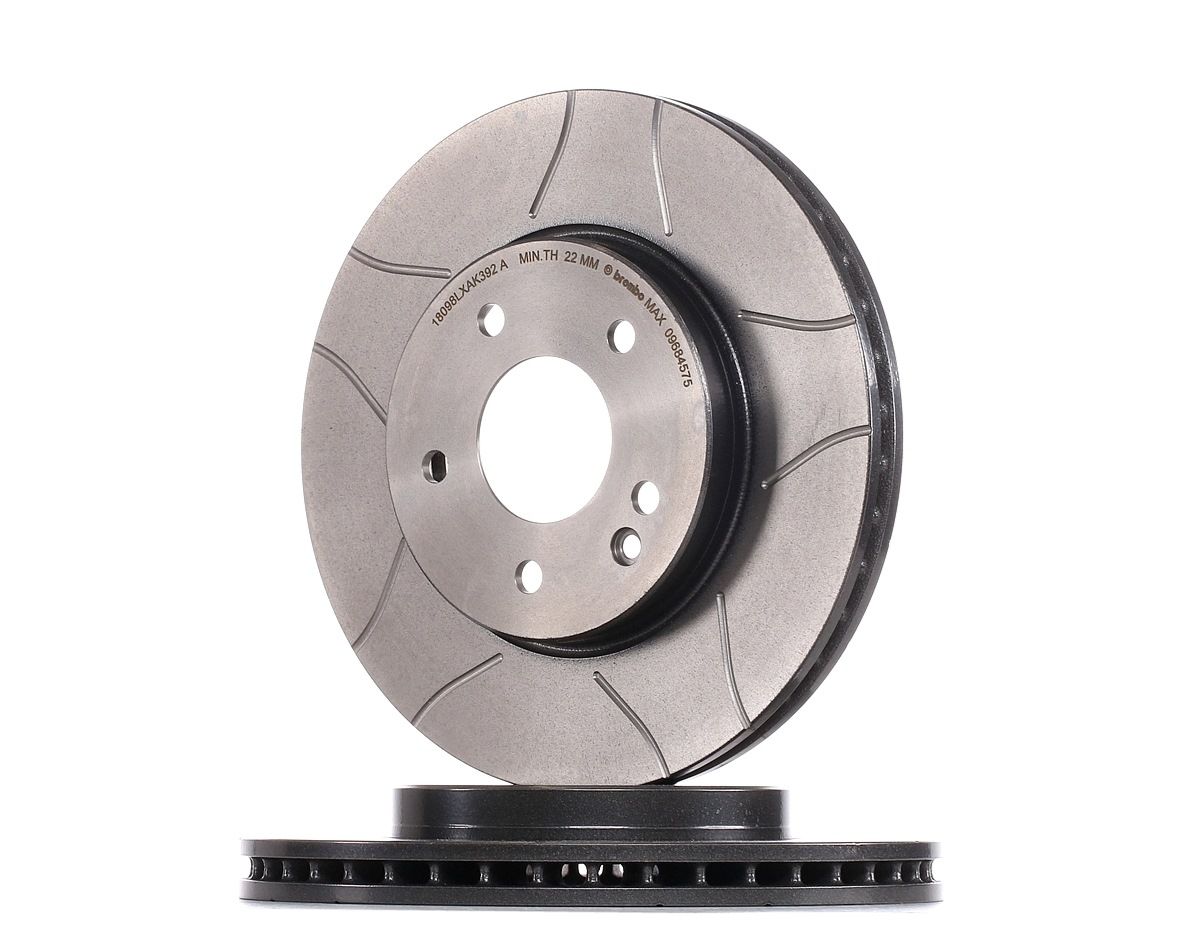 BREMBO MAX LINE 09.6845.75 Brake disc 288x25mm, 5, internally vented, slotted, Coated, High-carbon