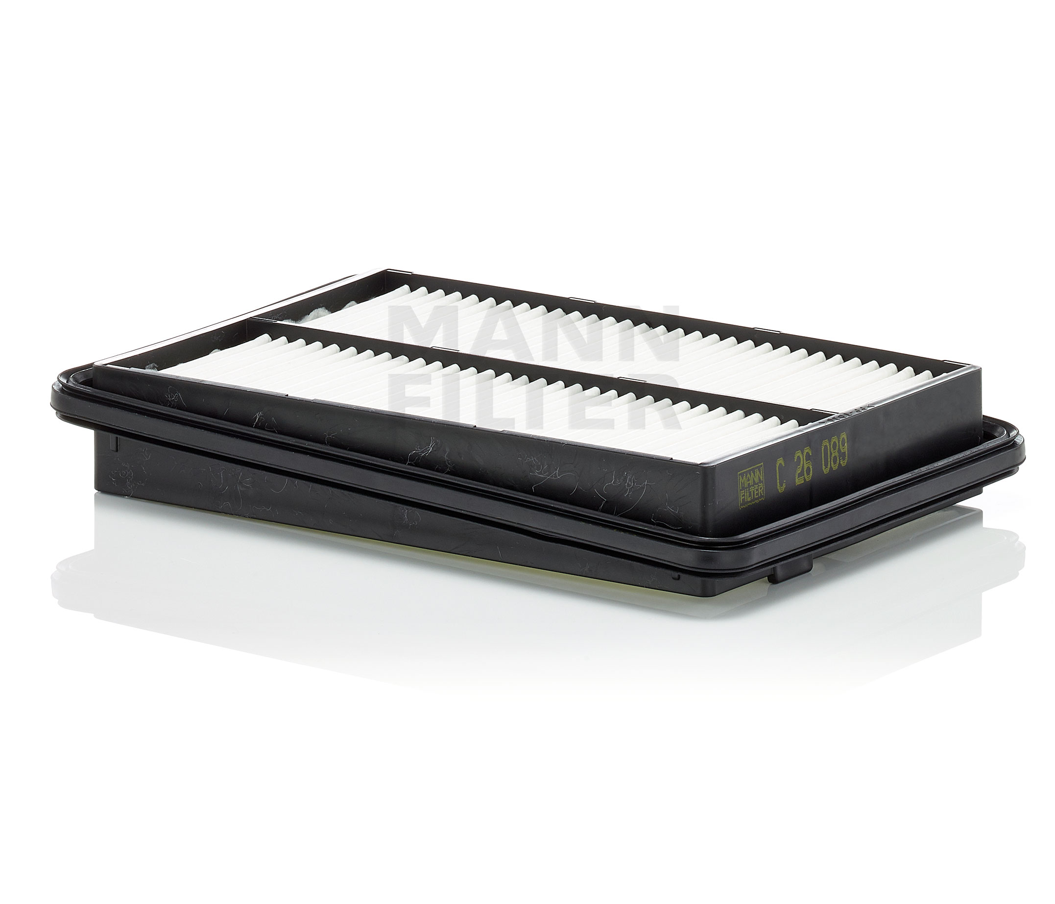MANN-FILTER Length: 253 mm, Filter Insert Length: 253mm, Width: 173mm, Height: 39mm Engine air filter C 26 089 buy