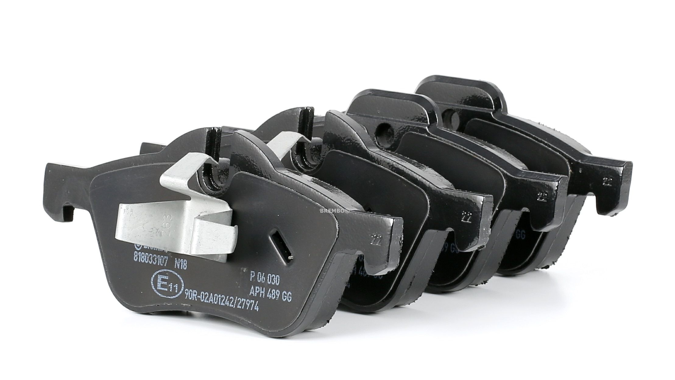 BREMBO P 06 030 Brake pad set prepared for wear indicator, with piston clip, without accessories