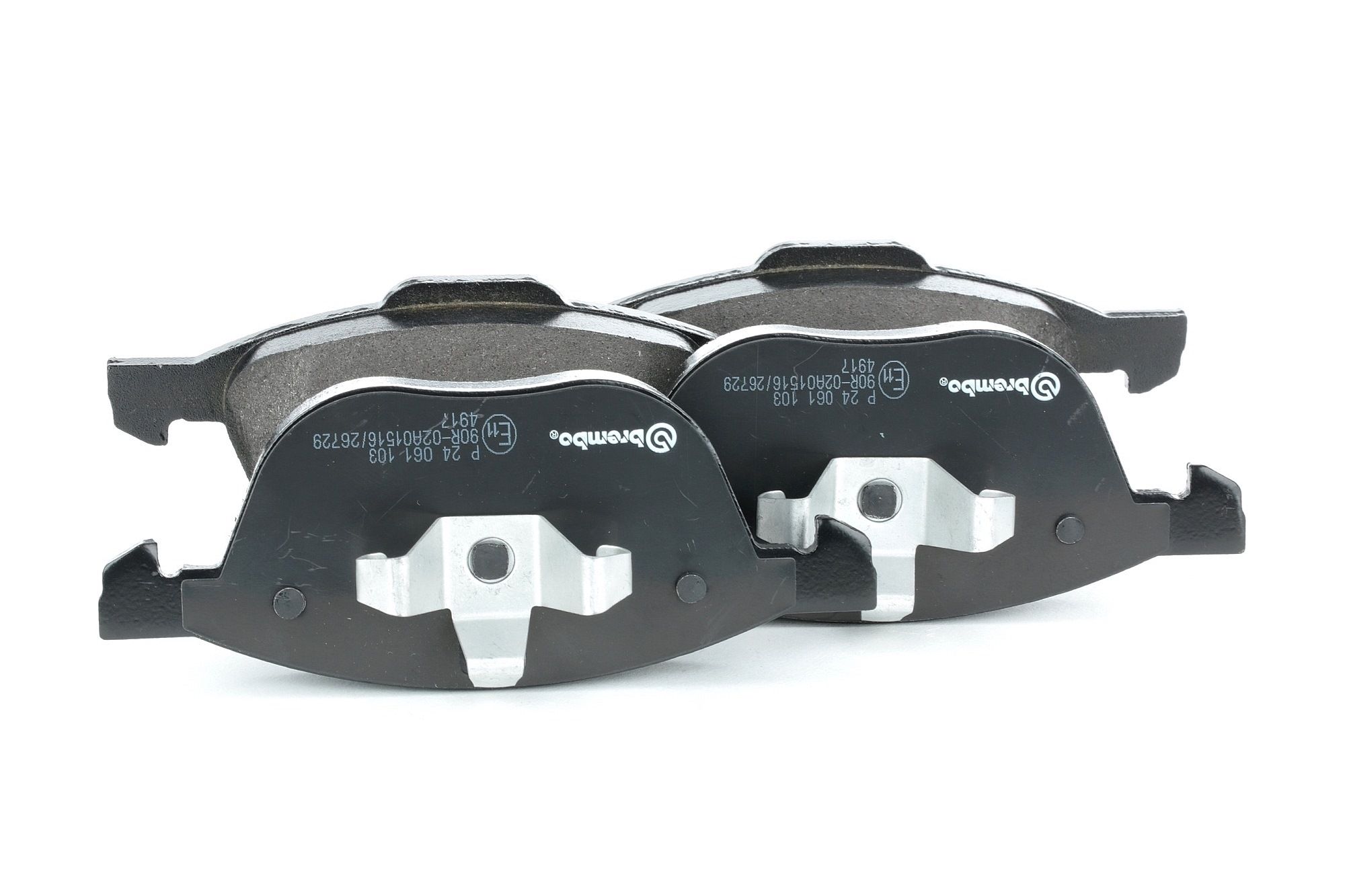 Buy Disk pads BREMBO P 24 061 Height 1: 62mm, Height 2: 67mm, Width 1: 155mm, Width 2 [mm]: 156mm, Thickness: 18mm