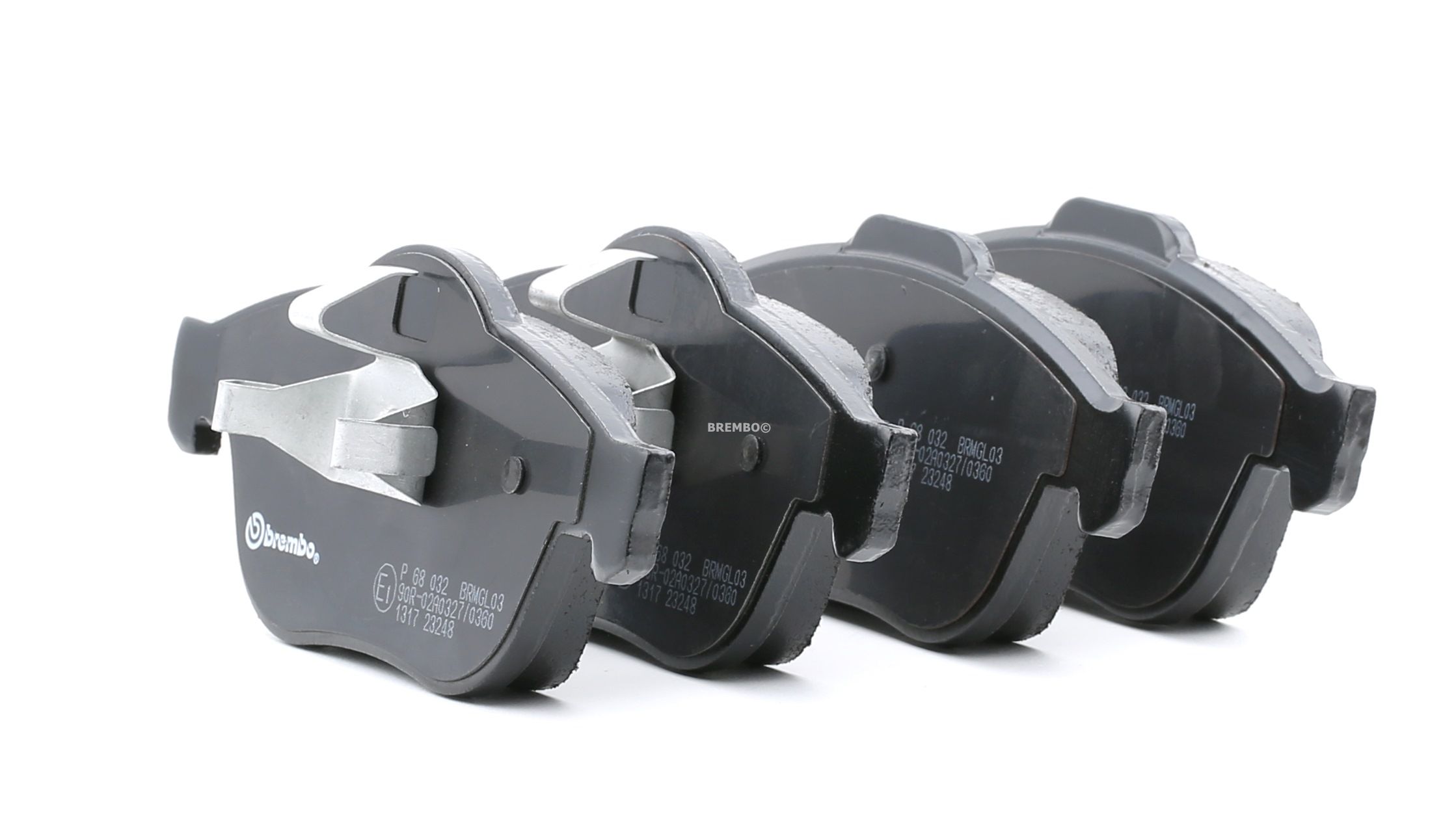 BREMBO P 68 032 Brake pad set excl. wear warning contact, with piston clip, with accessories