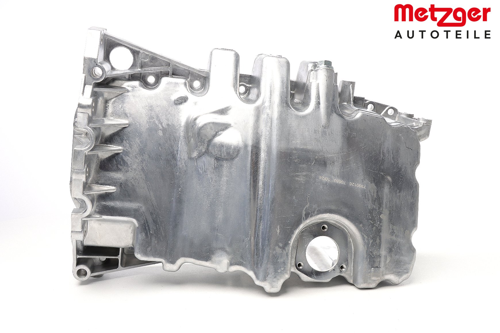 METZGER 7990126 Carter d'huile avec vis de vidange d'huile, sans joint d'étanchéite, avec filetage pour capteur du niveau d'huile, Aluminium moulé sous pression