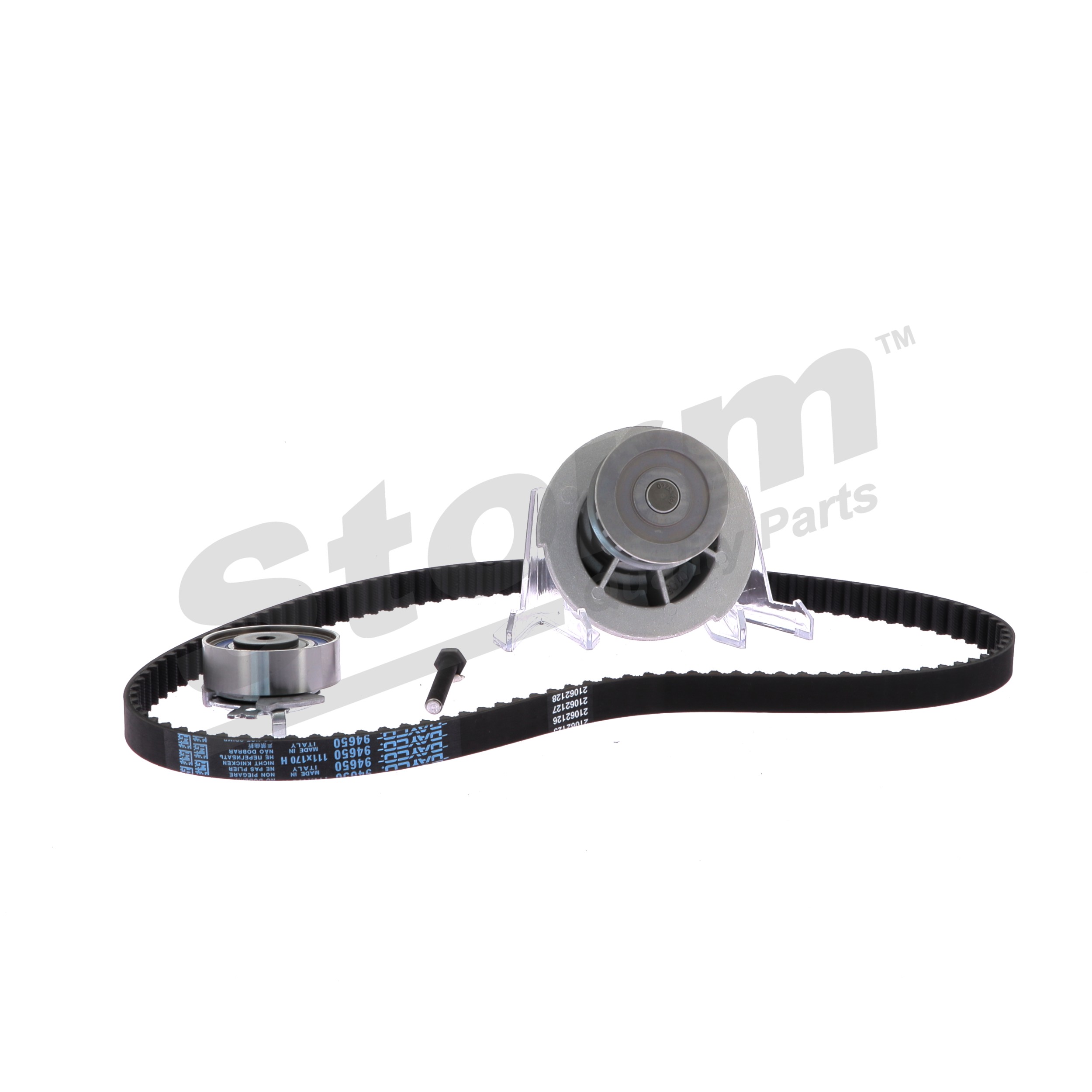 Pompe à eau + kit de courroie de distribution STORM QUALITY PARTS avec pompe à eau, sans joint d'étanchéite, avec accessoires, Nbr. dents: 111, Largeur: 170, 19 mm - 5550019KP