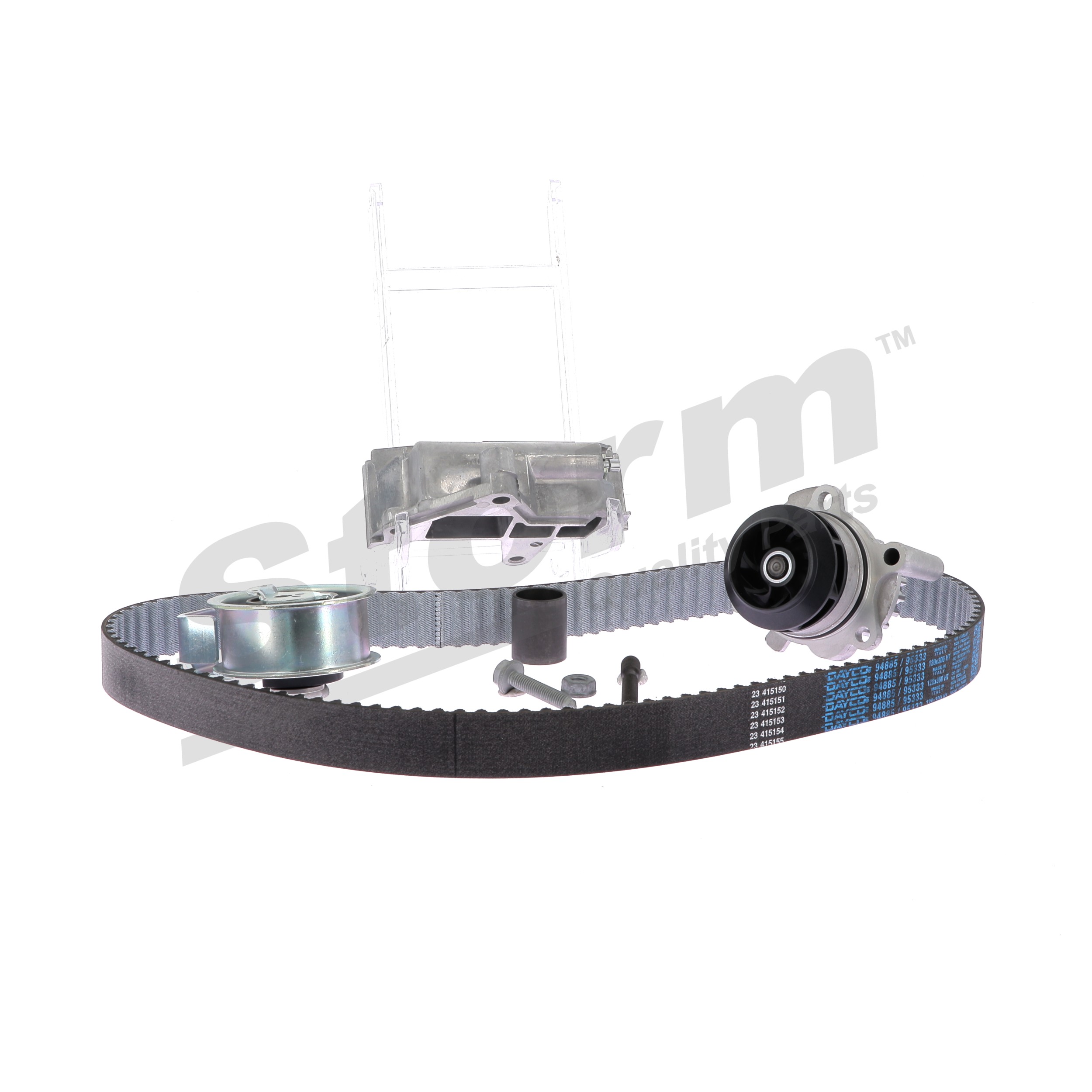 5550583KP Vandens siurblio ir paskirstymo diržo komplektas STORM QUALITY PARTS 1609.525980 VW