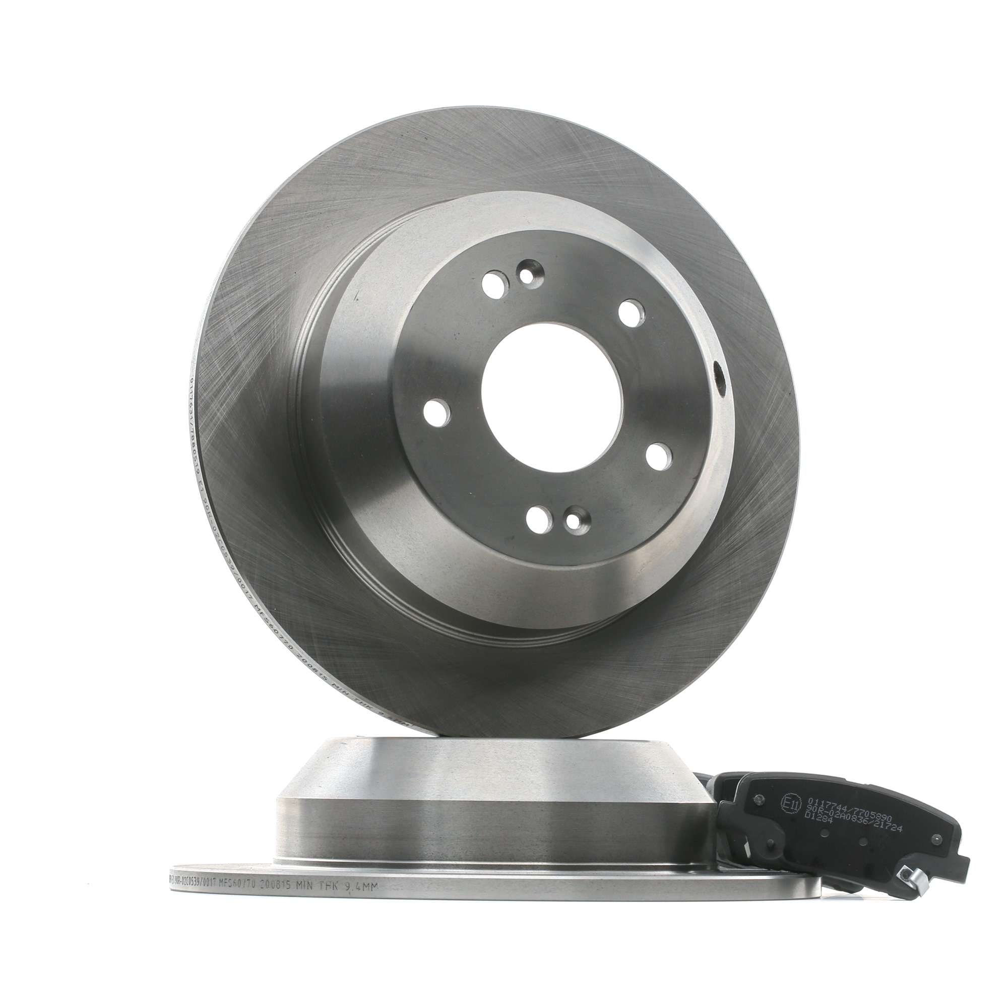 Brake discs and pads STARK Rear Axle, solid, without wheel hub, with acoustic wear warning - SKBK-10991555