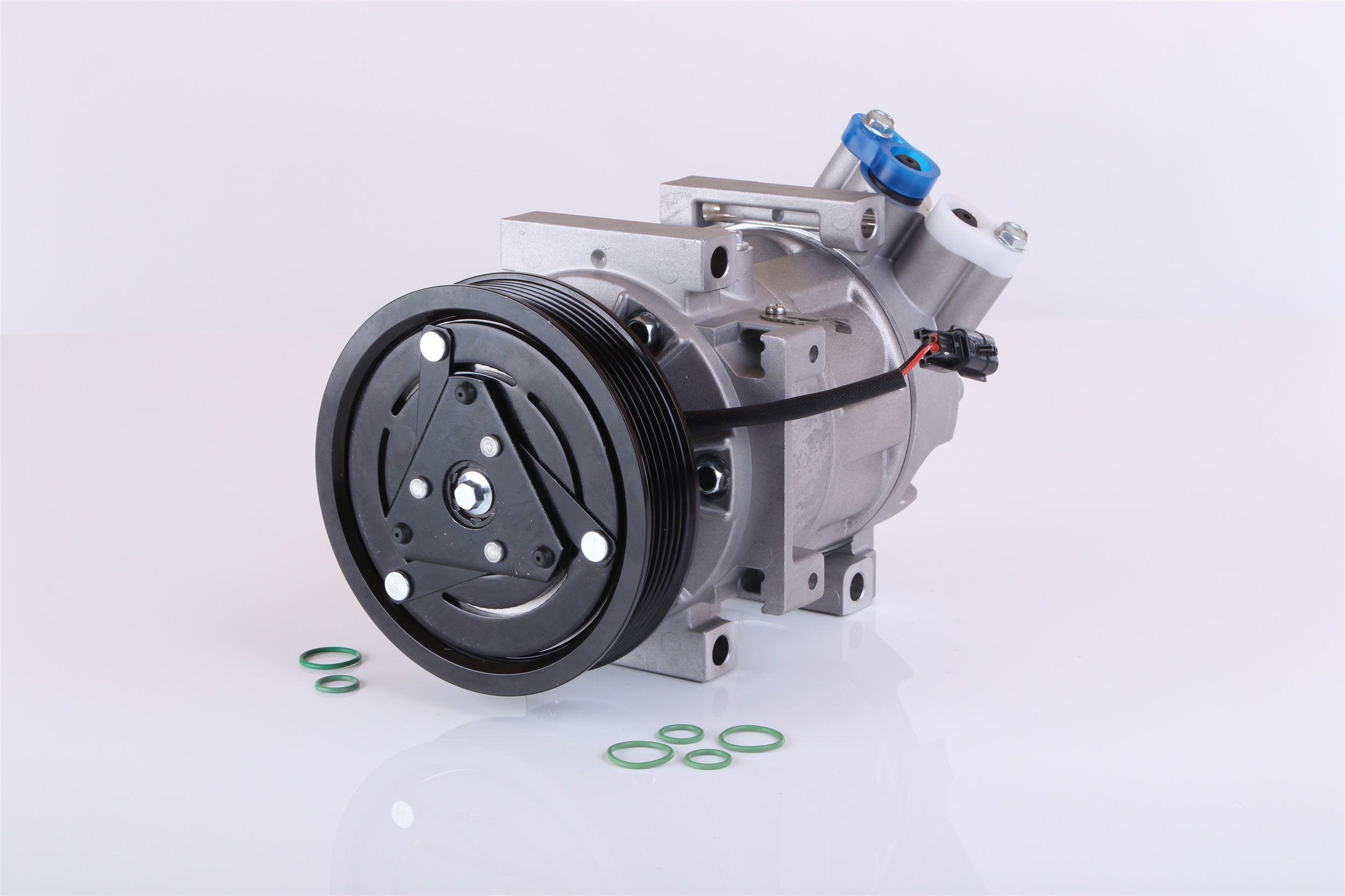 NISSENS 890742 AC-kompressor SD7V16, 12V, PAG 46, R134a, med PAG-kompressorolja, med magnetkoppling, utan diod