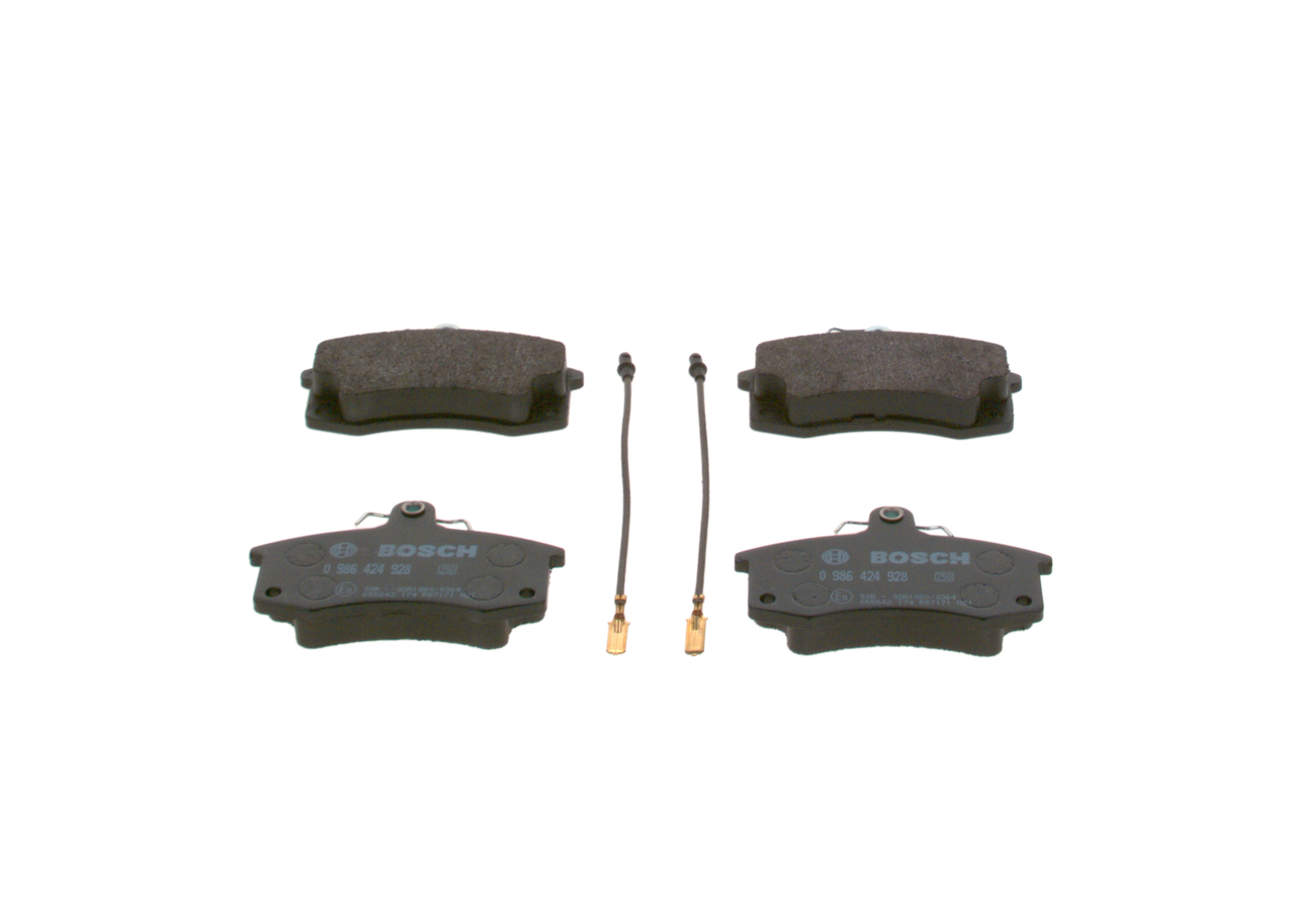 acheter BOSCH Low-Metallic, contact de signal d'usure inclus BP2546 Hauteur: 62,1mm, Largeur: 104,3mm, Épaisseur: 17,5mm Plaquettes de frein 0 986 424 928 à un bon prix