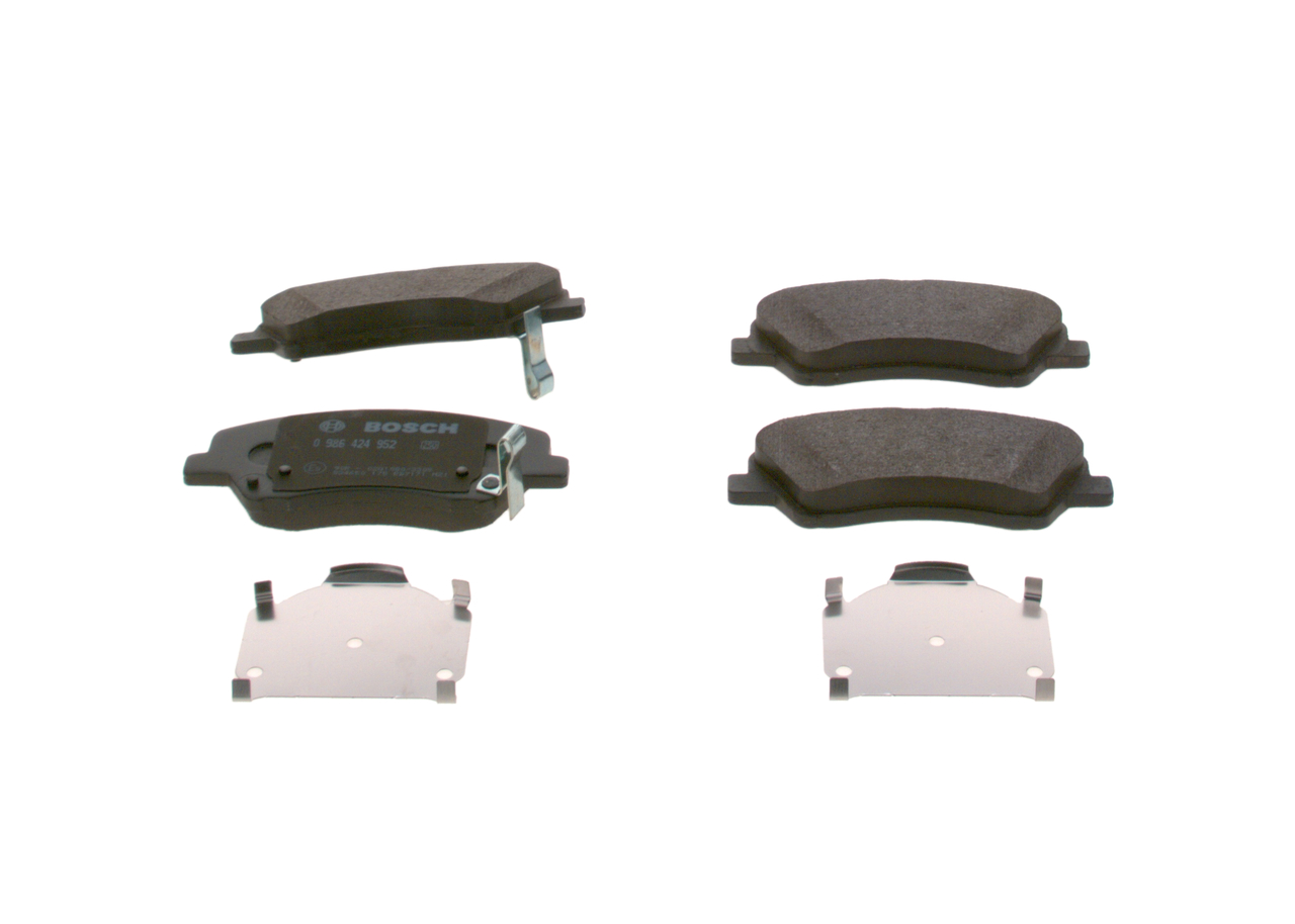 BP2570 BOSCH Low-Metallic, with acoustic wear warning, with anti-squeak plate, with mounting manual Height: 58mm, Width: 132,5mm, Thickness: 17,9mm Brake pads 0 986 424 952 buy
