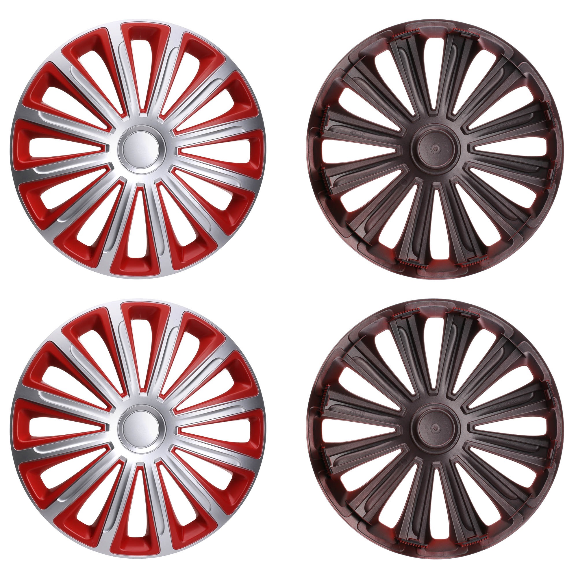 Car hubcaps Red RIDEX PLUS 100009A0023P