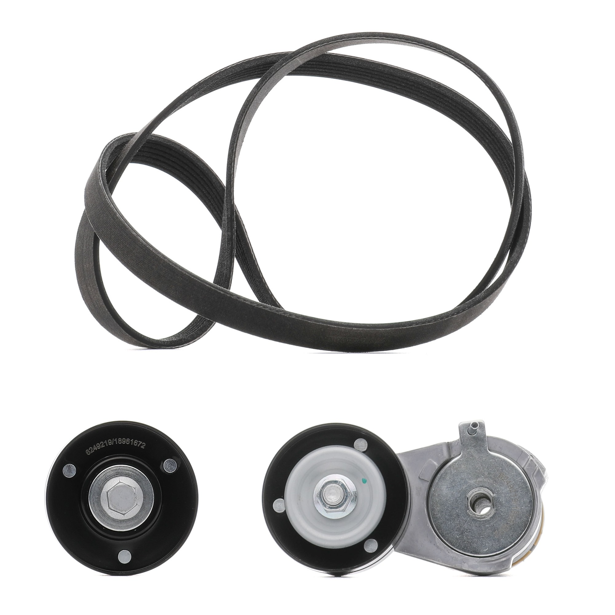 Serpentine belt kit RIDEX PLUS Check alternator freewheel clutch & replace if necessary - 542R0107P