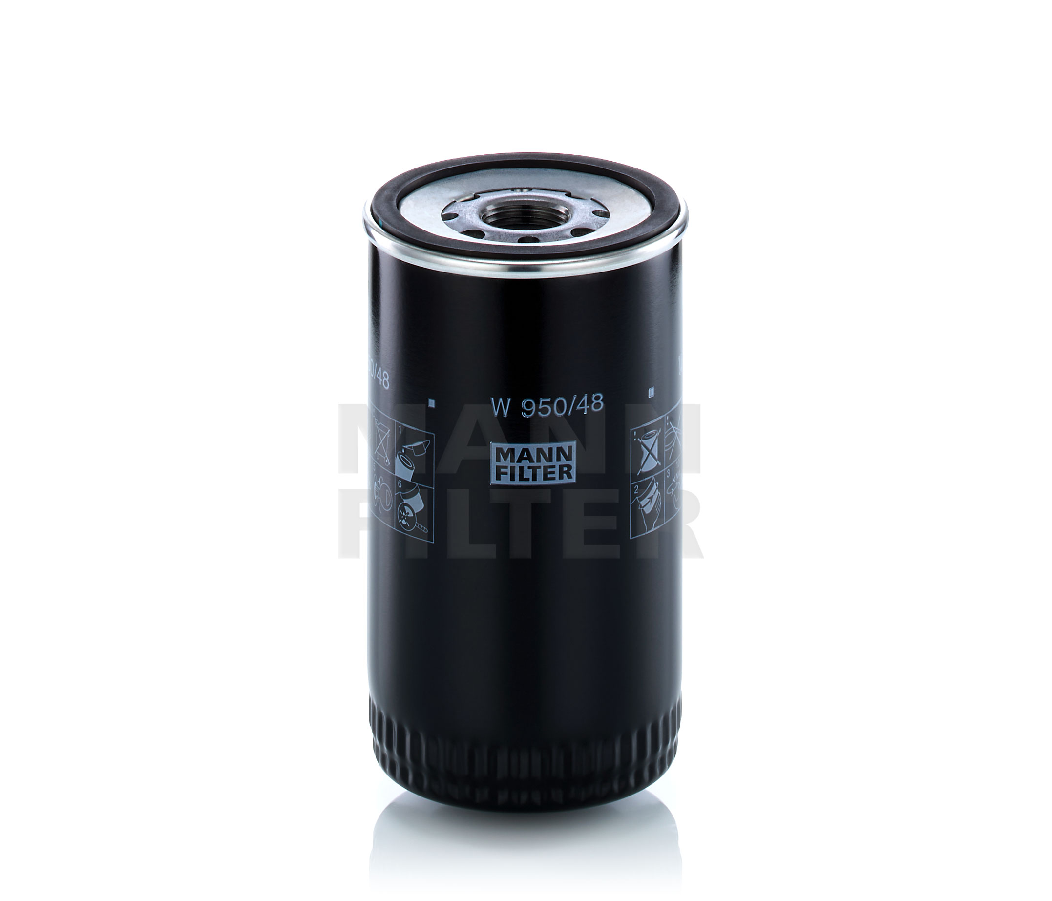 Купете W 950/48 MANN-FILTER M27x2-6H, навиващ филтър Ø: 93mm, височина: 170mm Маслен филтър W 950/48 евтино