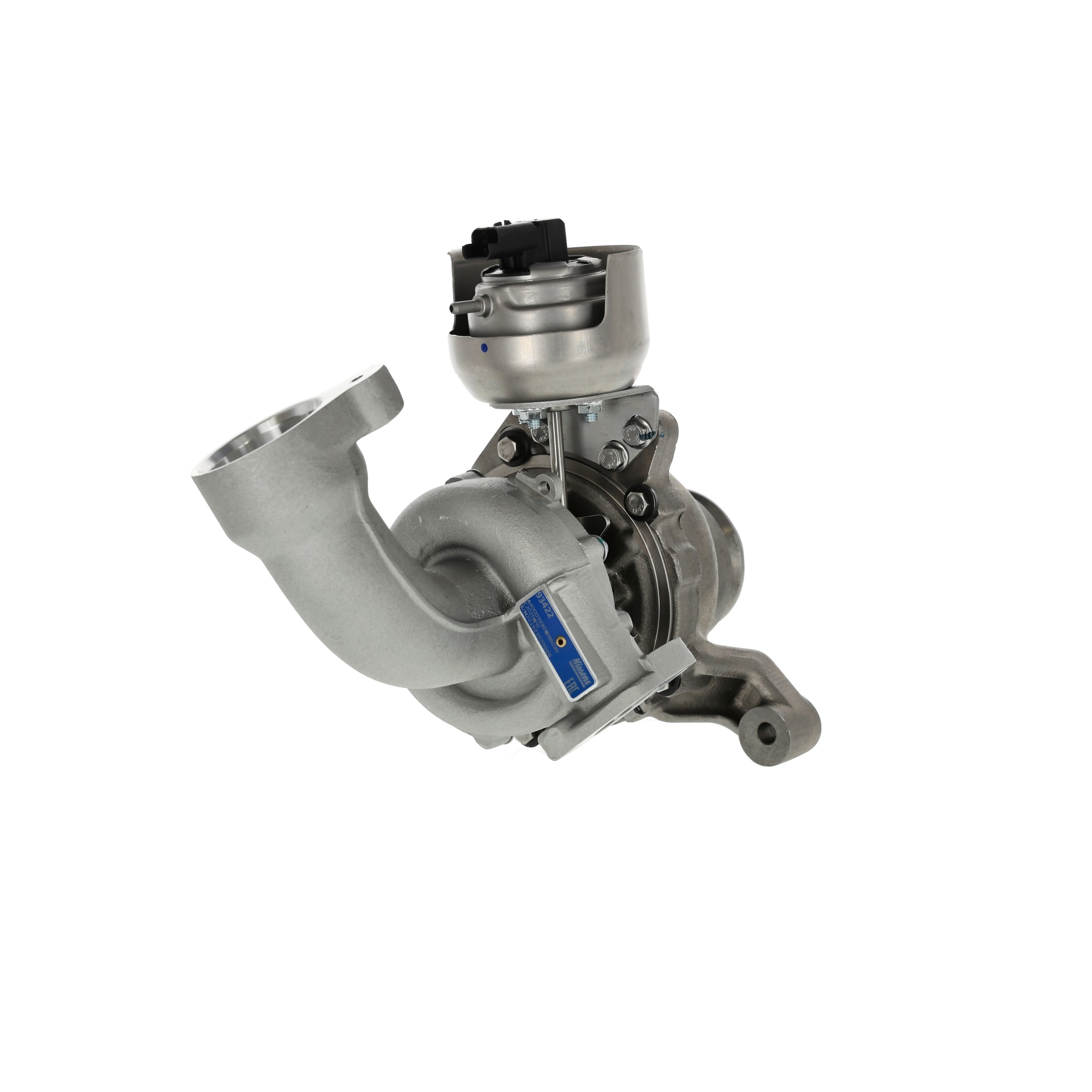 NISSENS 93422 Turboaggregat avgasturbo (ATL), med linjär positionssensor (LPS), oljekylt, vattenkyld, pneumatisk, med packningar