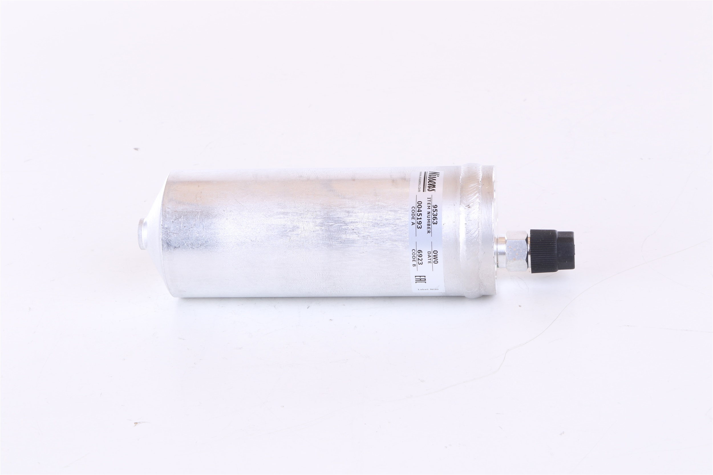 NISSENS 95363 AC receiver drier R134a, Aluminium