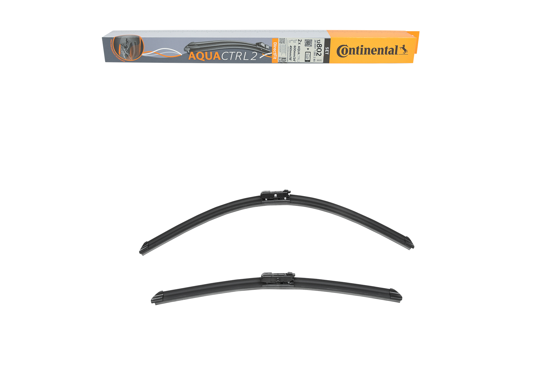 Continental AQUACTRL2 2800011280280 Wiper blade 600, 450 mm Front, Flat wiper blade, with spoiler, 24/18 Inch