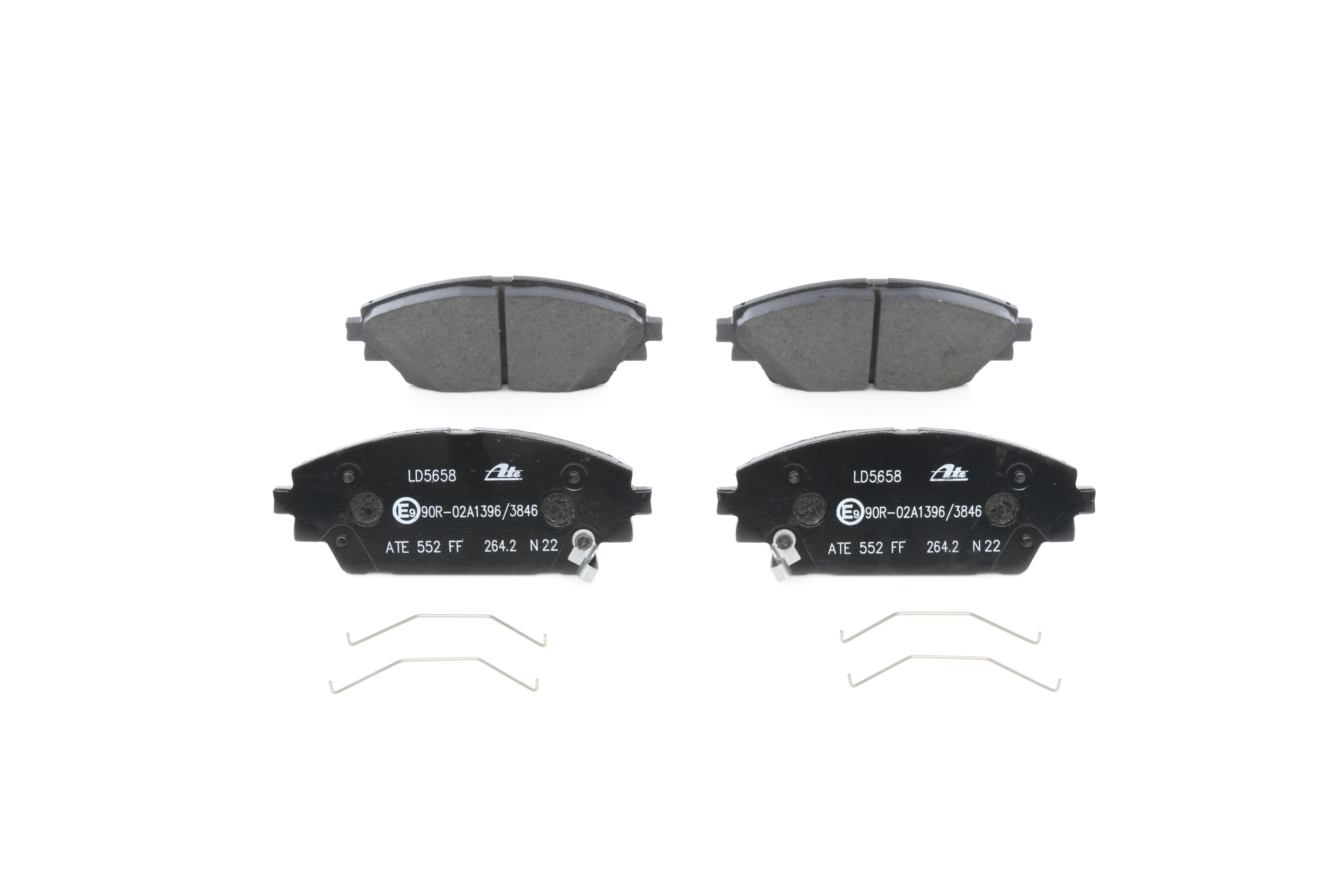 ATE 13.0470-5658.2 Brake pad set with acoustic wear warning, with accessories