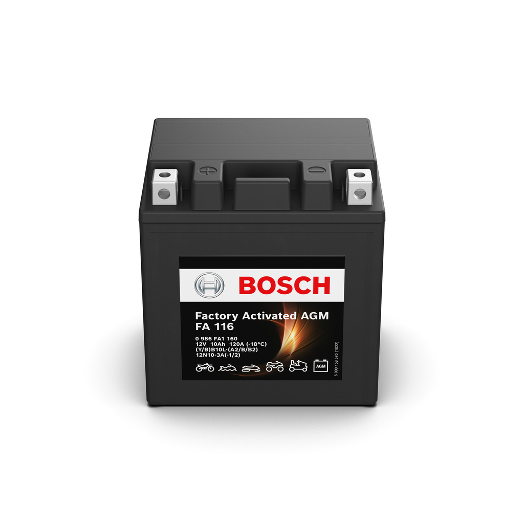 Achat de Moto BOSCH 12V 10Ah 120A Courant d'essai à froid, EN: 120A, Volt: 12V Batterie 0 986 FA1 160 pas cher