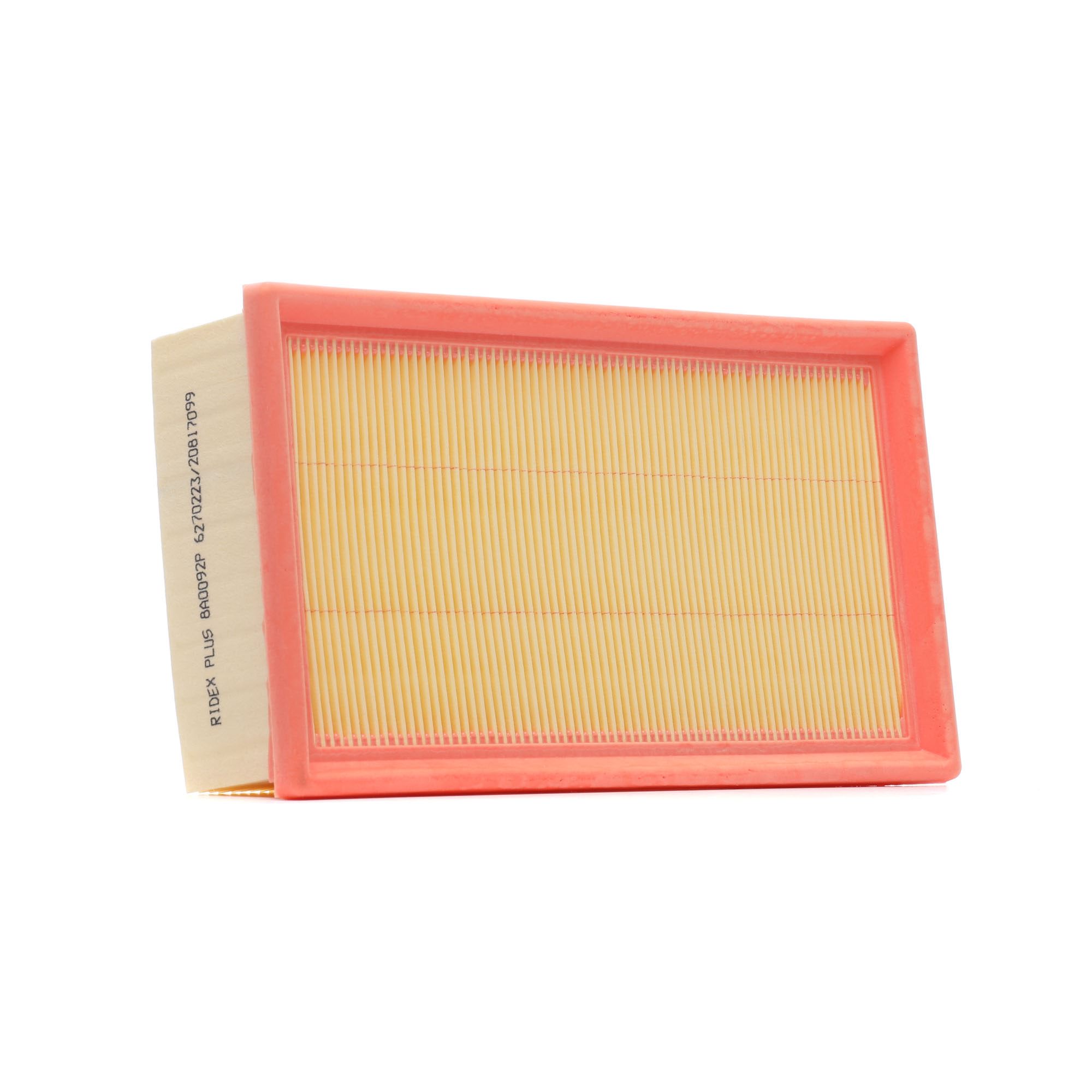 8A0092P RIDEX PLUS Air filters RENAULT 57mm, 140mm, 239mm, Filter Insert