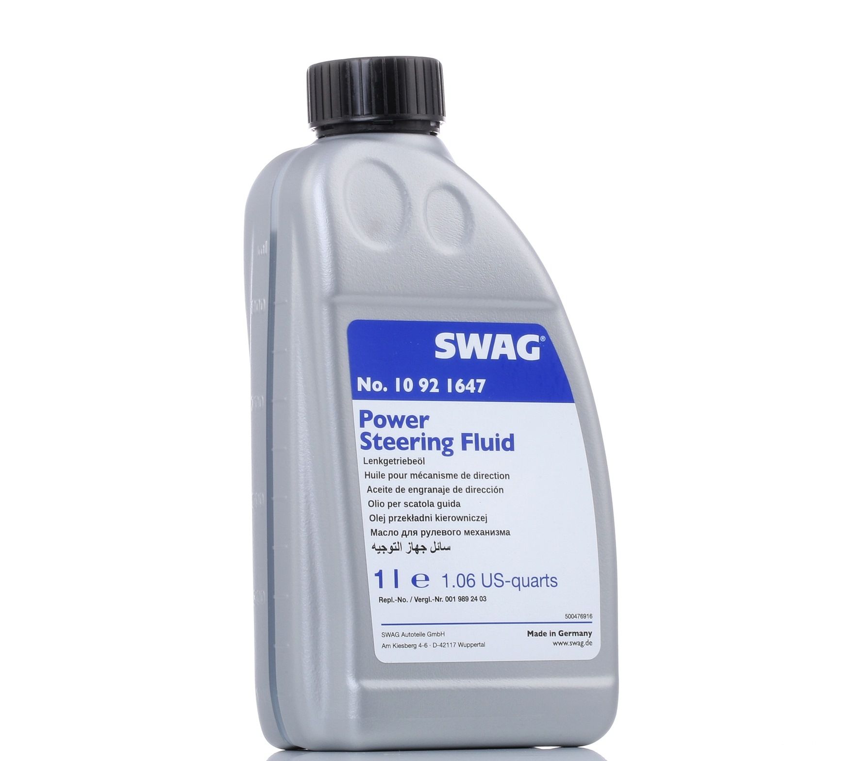 10 92 1647 SWAG Hydraulic fluid MAZDA Capacity: 1l, Weight: 0,959kg, green