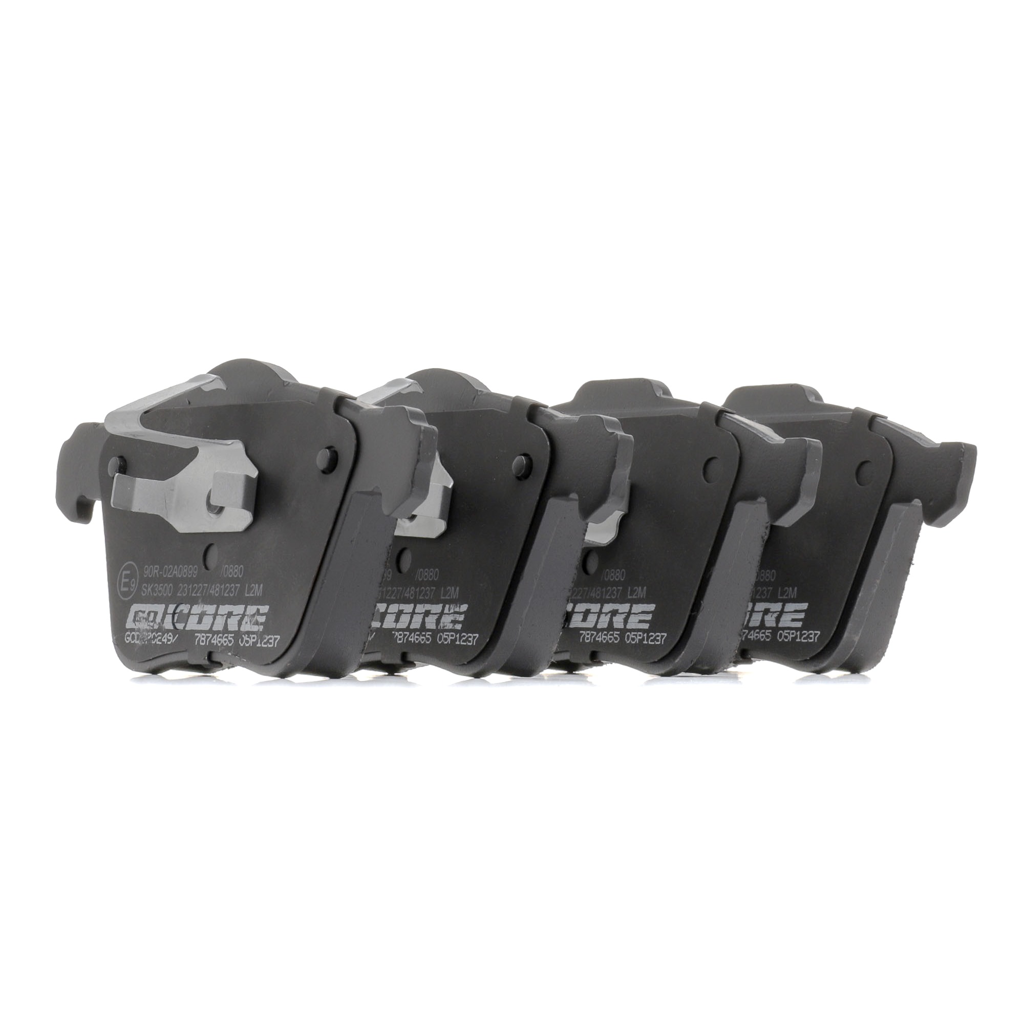goCORE GCD020249 Bremsbeläge Vorderachse, ohne integrierten Verschleißsensor, exkl. Verschleißwarnkontakt