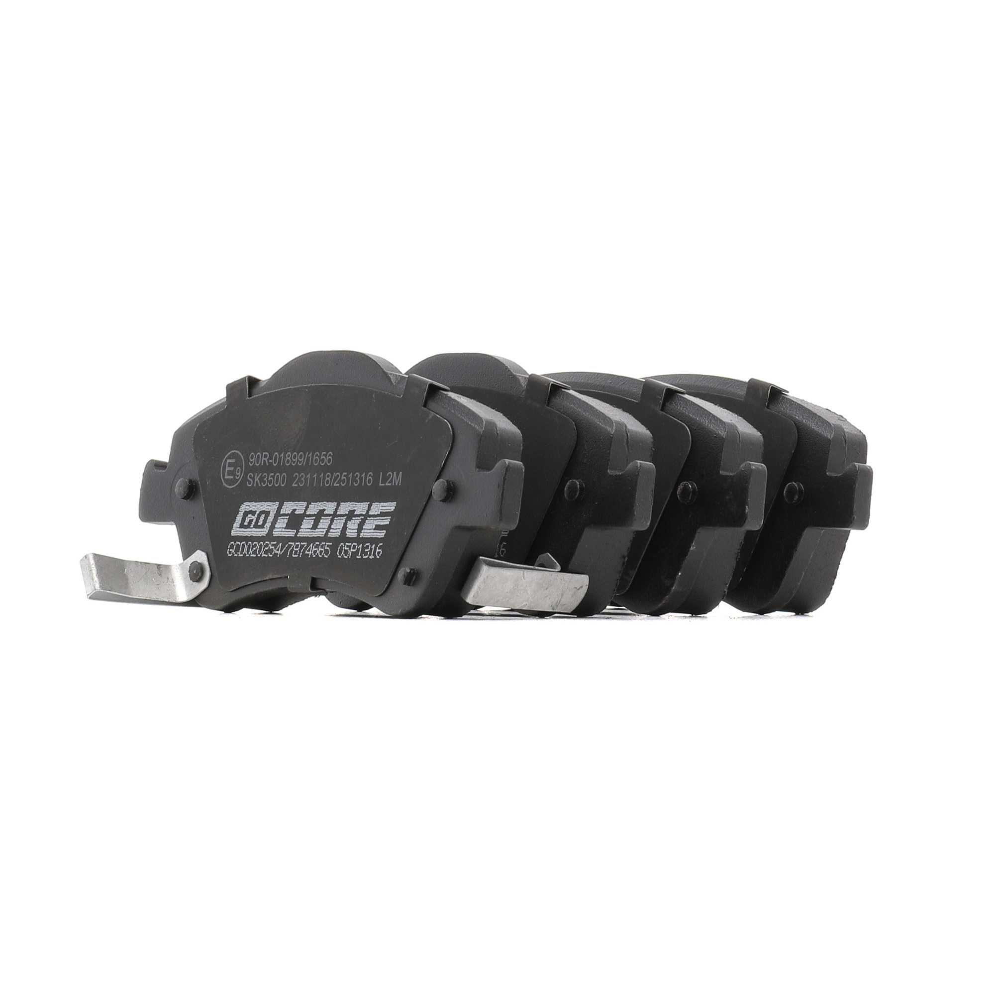 goCORE Bremsbelagsatz GCD020254 mit akustischer Verschleißwarnung Höhe 2: 57,9mm, Breite 2: 136,7mm, Dicke/Stärke 1: 19,0mm, Dicke/Stärke 2: 19,0mm