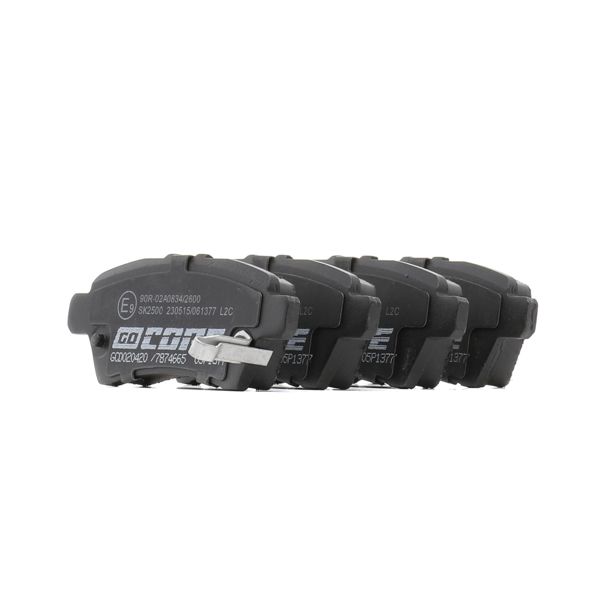 goCORE GCD020420 Plaquettes de frein Essieu arrière, contact de signal d'usure inclus