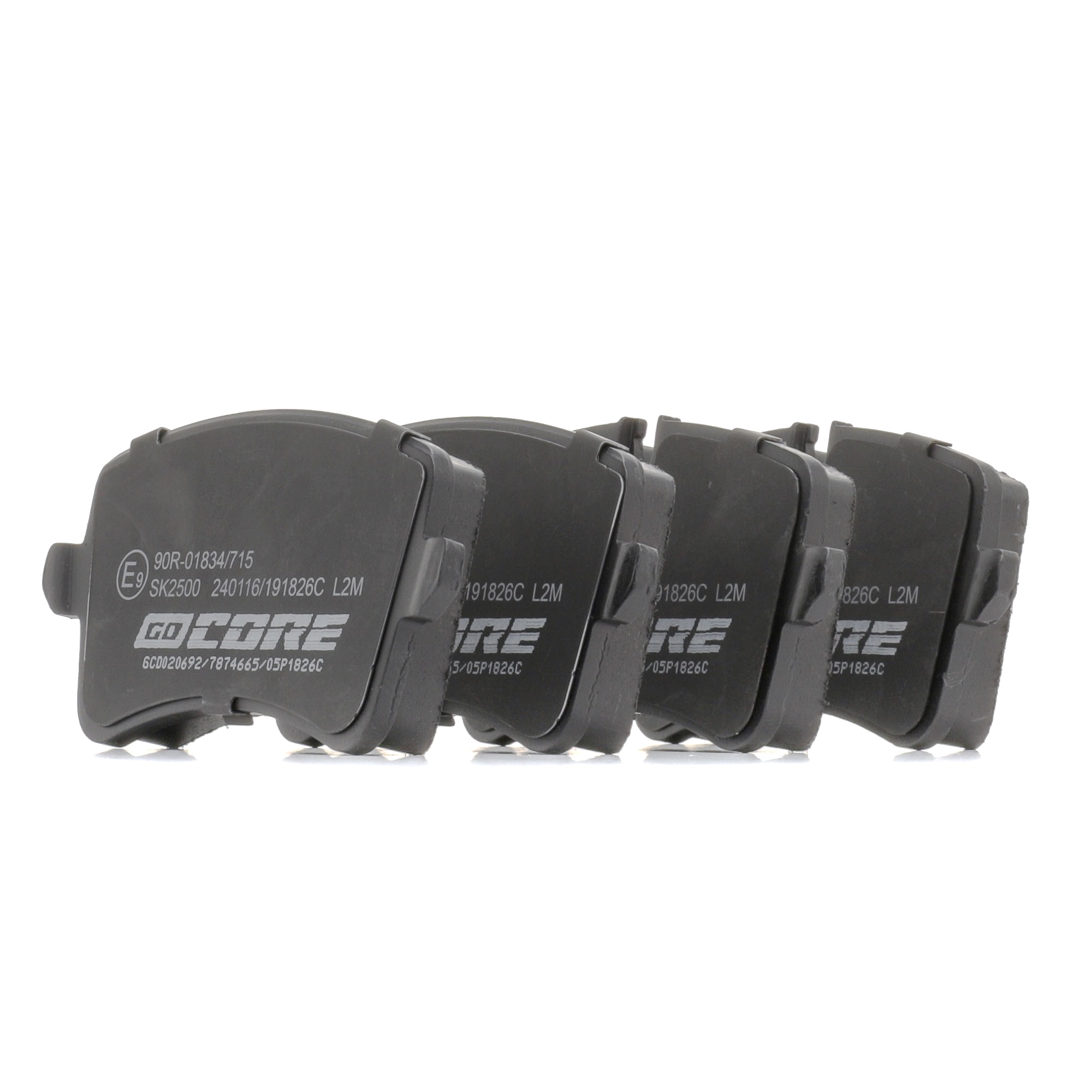goCORE GCD020692 Plaquettes de frein Essieu arrière, contact de signal d'usure inclus, préparé pour l'indicateur d'usure