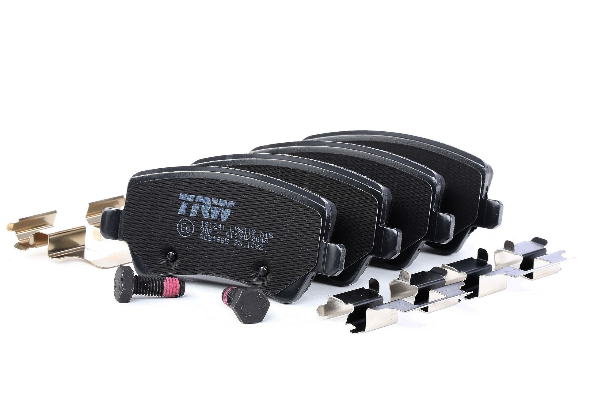 TRW GDB1685 Bremsbelagsatz Scheibenbremse nicht für Verschleißwarnanzeiger vorbereitet, mit Bremssattelschrauben, mit Zubehör Land Rover in Original Qualität