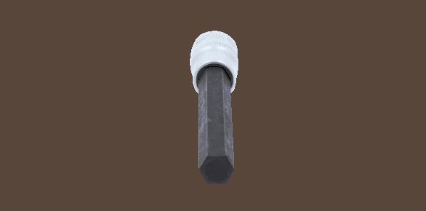 KS TOOLS Steckschlüsseleinsatz 911.9123 DIN 3120, ISO 1174, DIN 7422, 12, Chrom-Vanadium-Stahl, Innensechskant, gerändelt