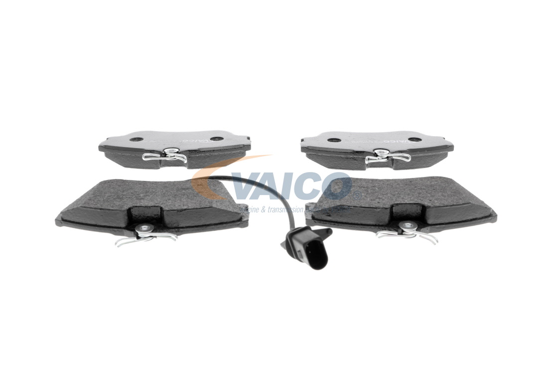 VAICO V10-8129 Brake pad set Q+, original equipment manufacturer quality, Front Axle, incl. wear warning contact