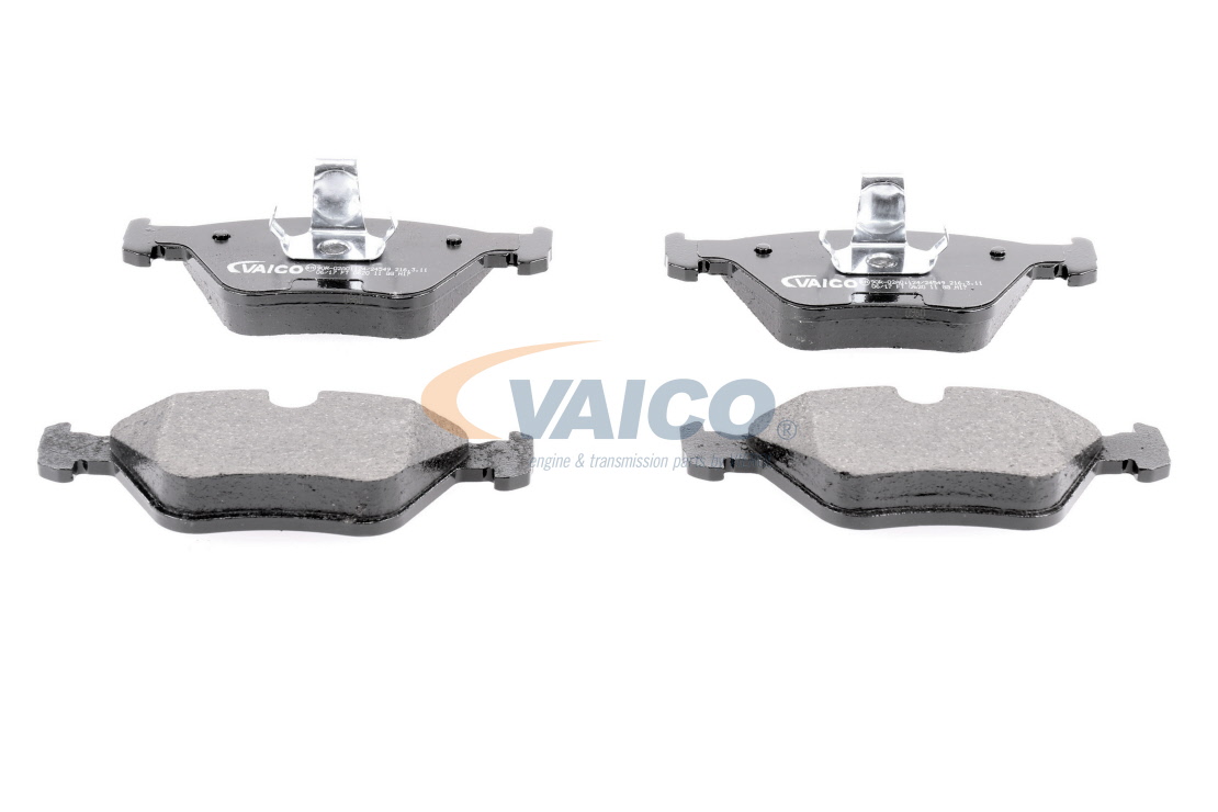 VAICO V20-4116 Brake pad set Q+, original equipment manufacturer quality, Front Axle, prepared for wear indicator, excl. wear warning contact
