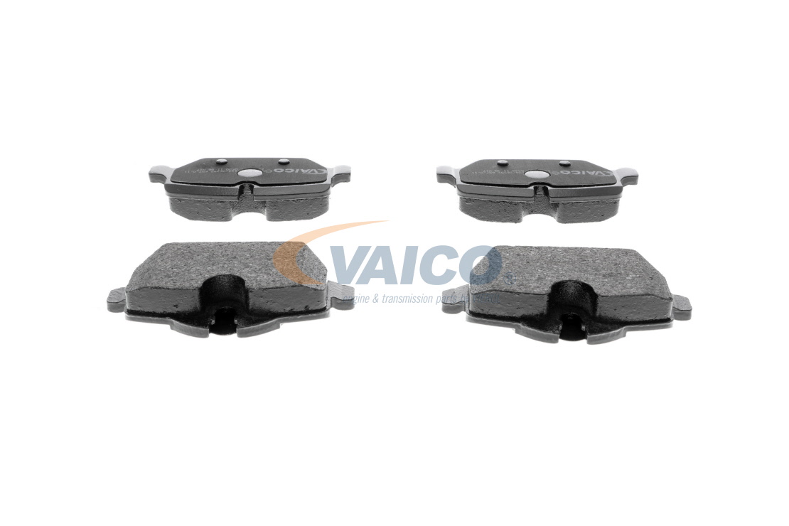 VAICO V20-8125 Brake pad set Q+, original equipment manufacturer quality, Rear Axle, prepared for wear indicator, excl. wear warning contact, with brake caliper screws, with accessories