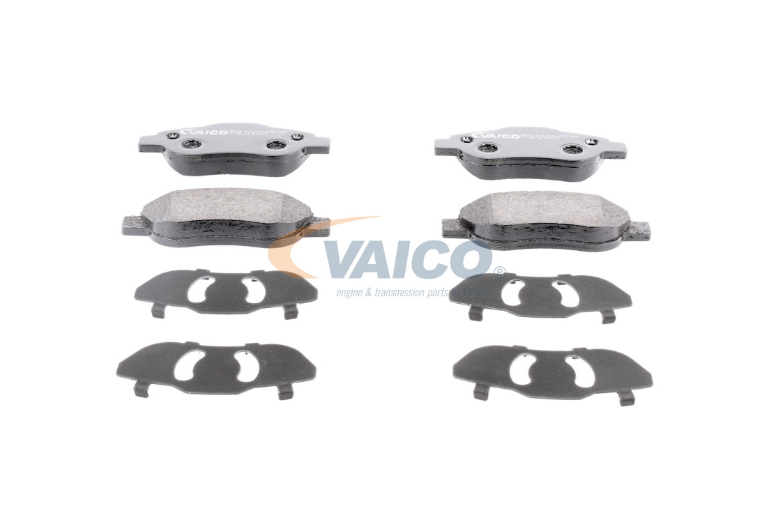 VAICO Bremsbelagsatz V24-0101 Q+, Erstausrüsterqualität, Vorderachse, exkl. Verschleißwarnkontakt, nicht für Verschleißwarnanzeige vorbereitet Höhe: 51,7mm, Breite: 122,8mm, Dicke/Stärke: 17,9mm
