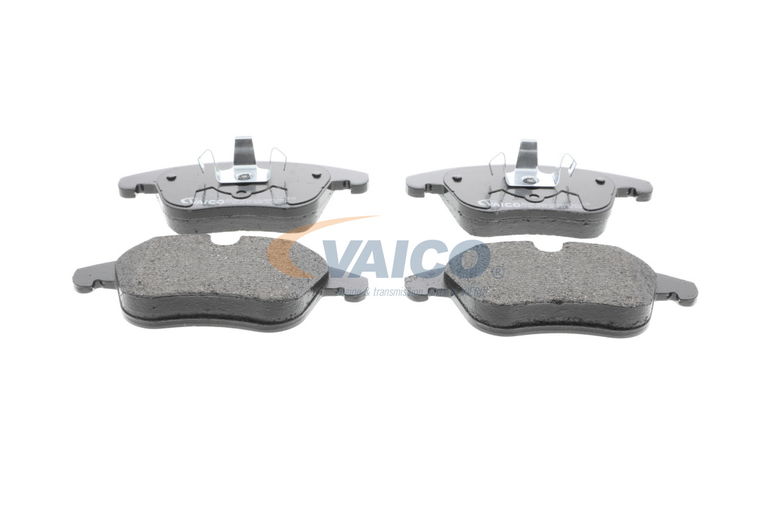 V25-8123 VAICO Brake pad set DODGE Q+, original equipment manufacturer quality, Front Axle, not prepared for wear indicator, excl. wear warning contact