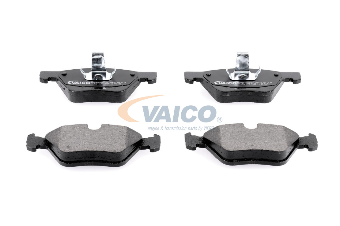 VAICO V30-8122 Brake pad set Q+, original equipment manufacturer quality, Front Axle, prepared for wear indicator, excl. wear warning contact