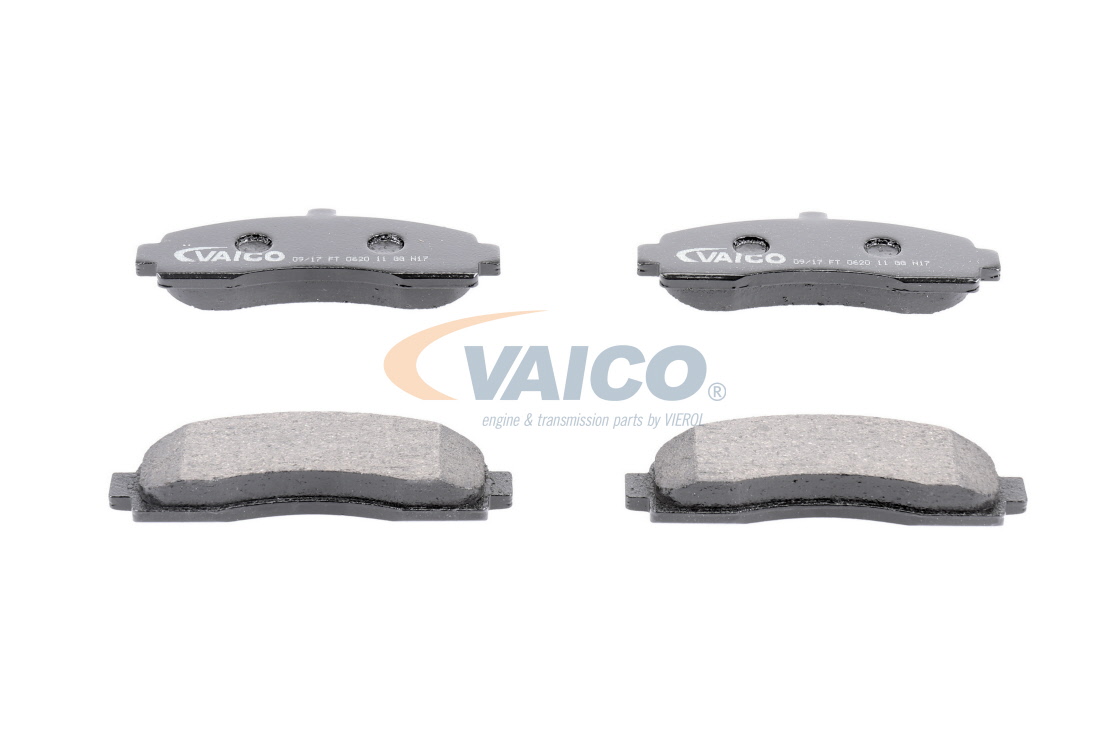 VAICO Q+, original equipment manufacturer quality, Etuakseli, Ilman kulumisenilmaisinta, ei valmiutta kulumisenilmaisimelle Korkeus: 45mm, Leveys: 120,8mm, Paksuus: 15mm Jarrupalat V38-0049