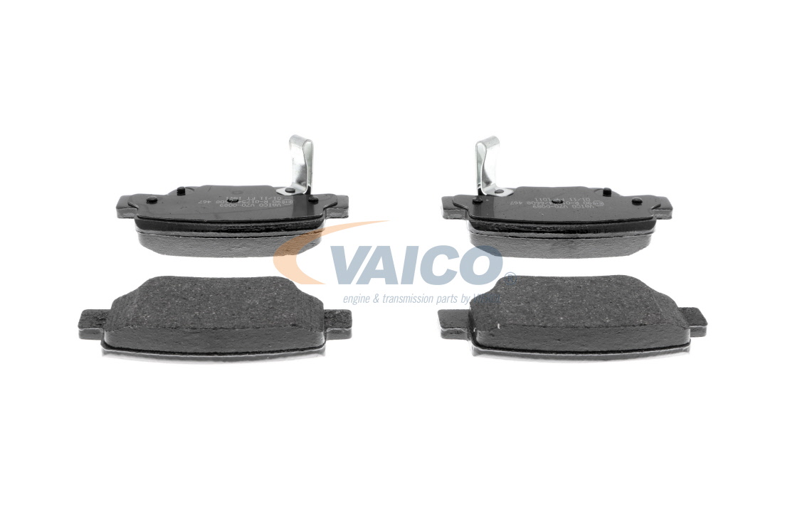 VAICO Q+, calidad de primer equipo, Eje trasero, con contacto avisador de desgaste Altura 1: 49mm, Altura: 48,8mm, Ancho 1: 102mm, Ancho: 101,7mm, Espesor 1: 16,5mm, Espesor: 16,5mm Pastillas de freno V70-0089 comprar online
