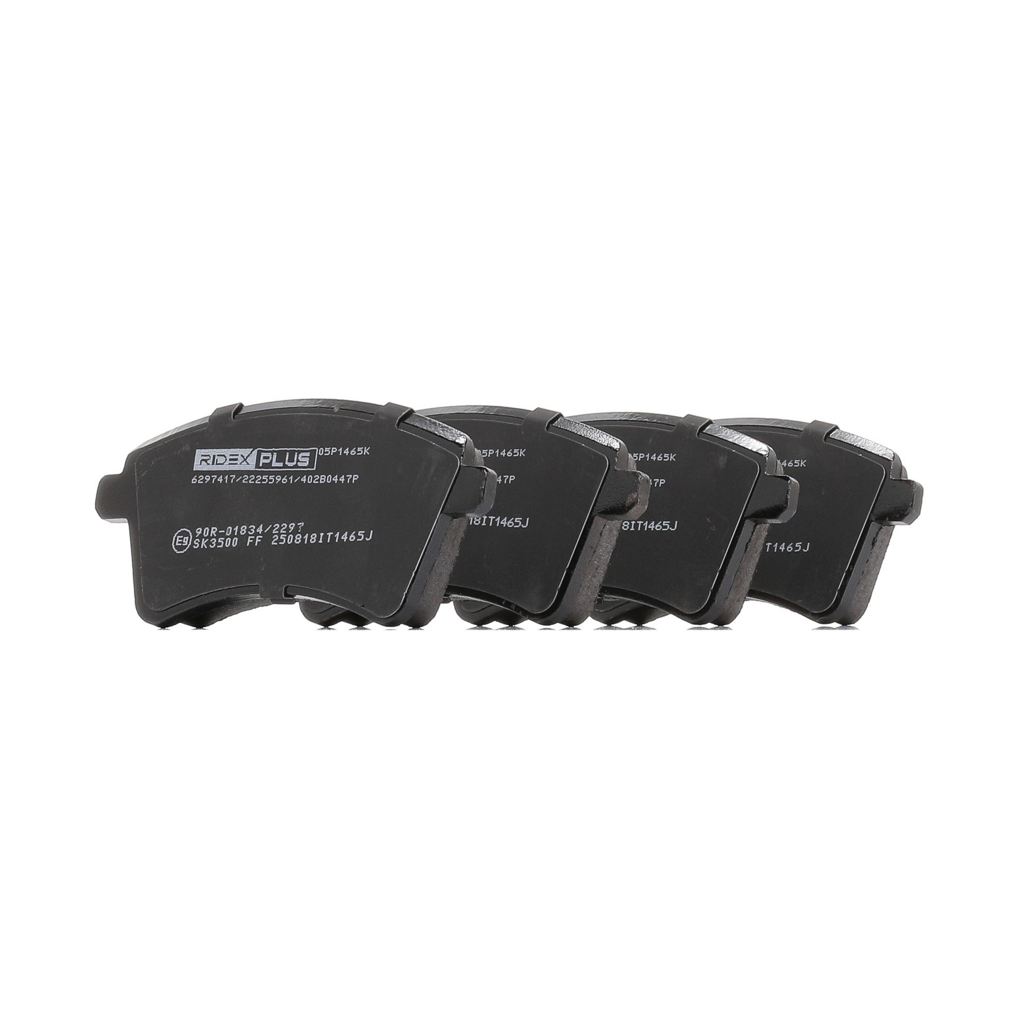 RIDEX PLUS 402B0447P Brake pad set Front Axle, excl. wear warning contact