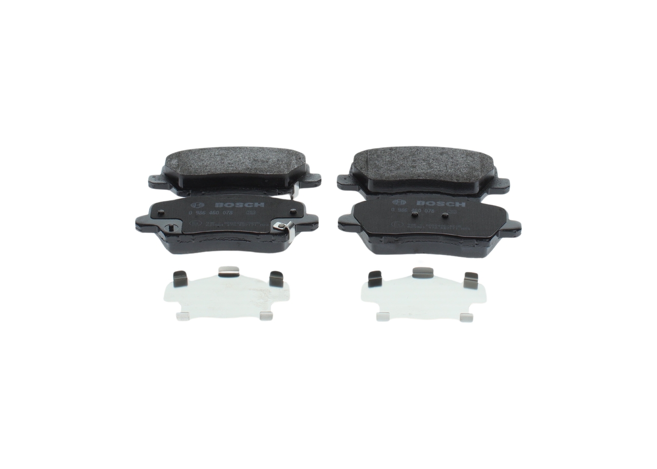 BOSCH 0 986 460 078 Bremsbeläge Low-Metallic, mit integriertem Verschleißwarnkontakt