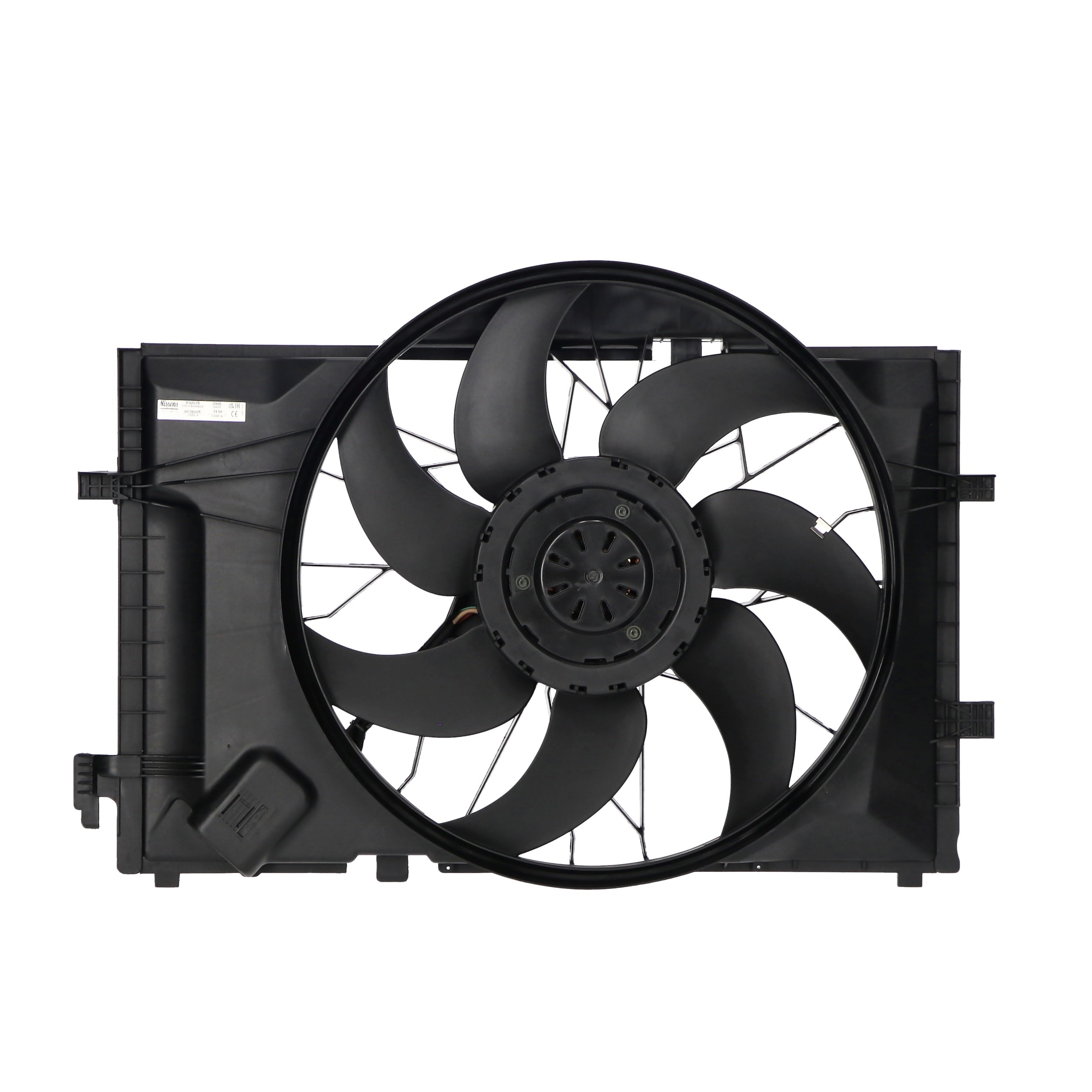 NISSENS 850078 Fan, radiator 12V, with radiator fan shroud, without resistor, with control unit