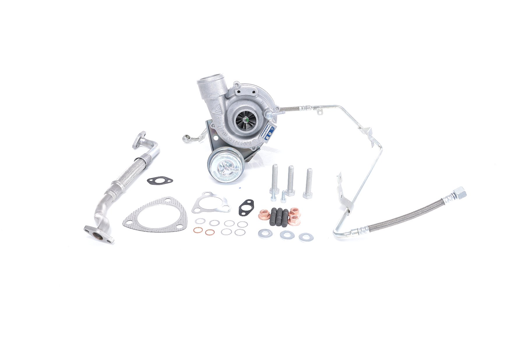 BTS TURBO TURBO SERVICE SET ORIGINAL Turbocompresseur à gaz d'échappement, avec matériel de montage/fixation, avec aspiration d'huile, avec évacuation d'huile, avec instructions de montage Turbo T981102 acheter en ligne